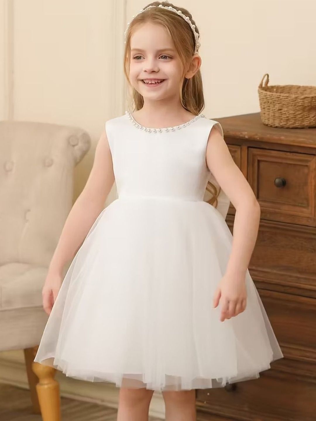 YK Net Fit & Flare Dress