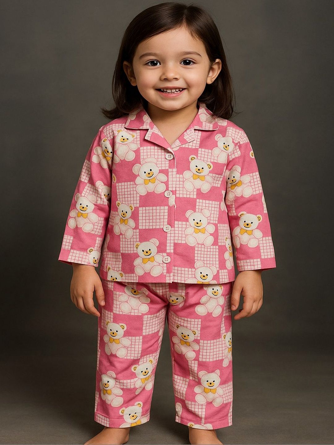 Girls Printed Long Sleeves Nightdress