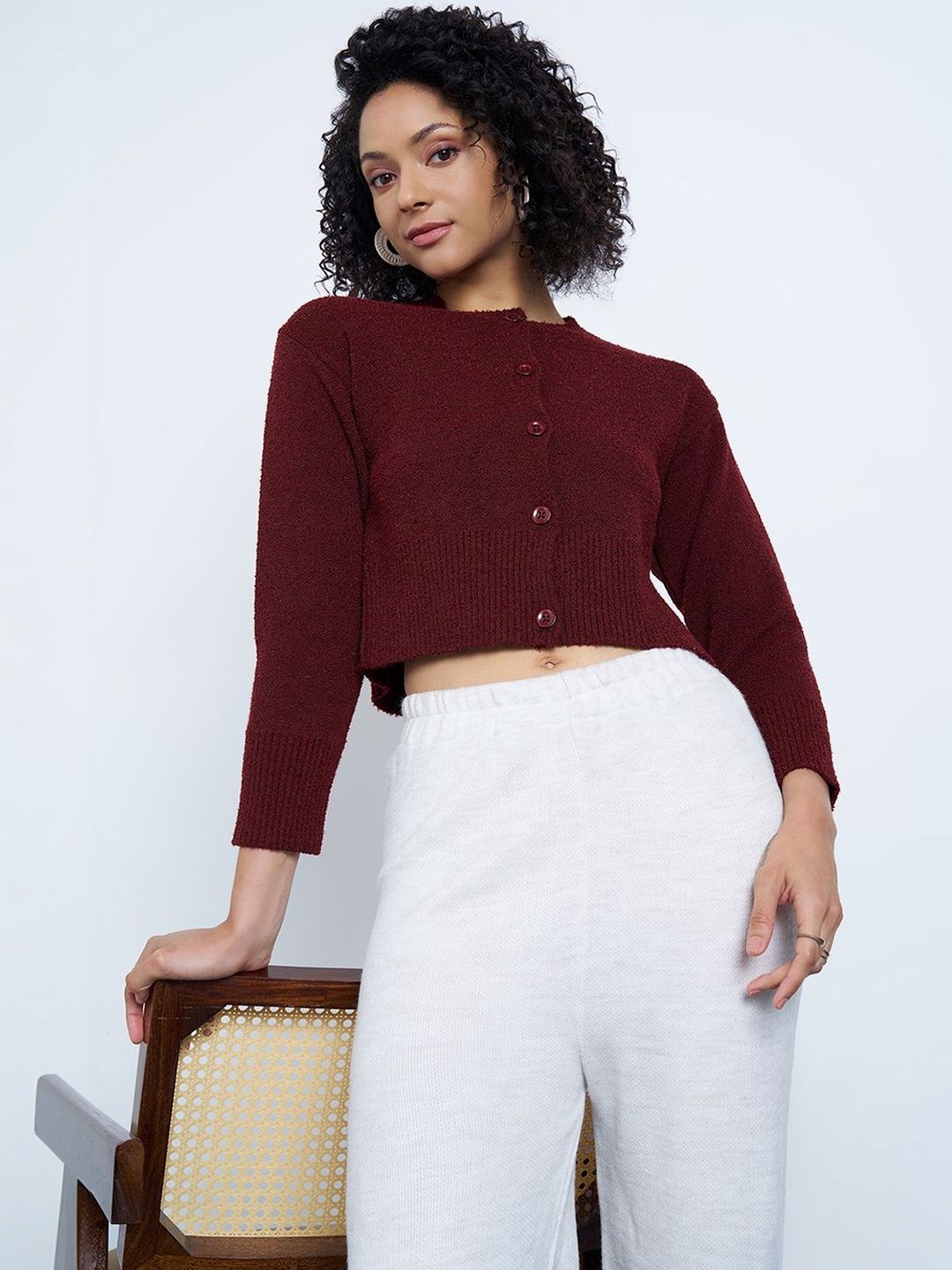 AKKRITI BY PANTALOONS Women Crop Cardigan