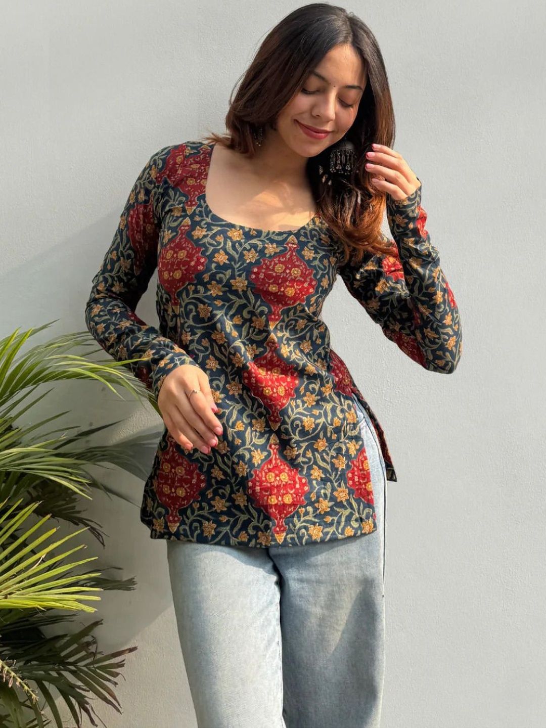 MARQUISA Floral Printed Pure Cotton Kurtis
