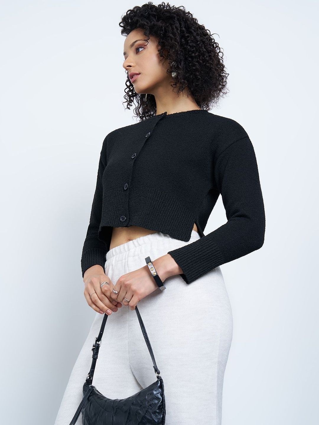 AKKRITI BY PANTALOONS Women Crop Cardigan