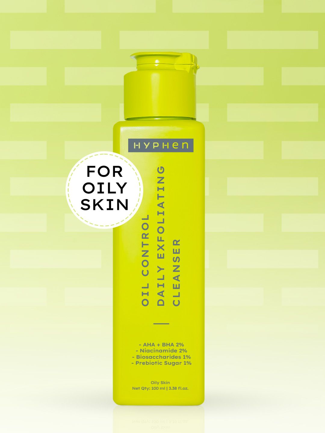 Hyphen Oil-Control Daily Exfoliating Cleanser - Oily Skin - AHA, BHA & Niacinamide - 100ml