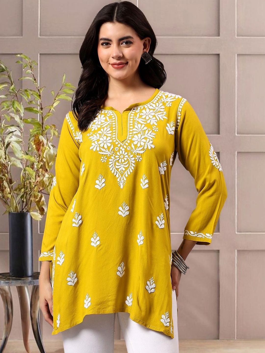 Seva Chikan Ethnic Motifs Embroidered Chikankari Chikankari Kurti