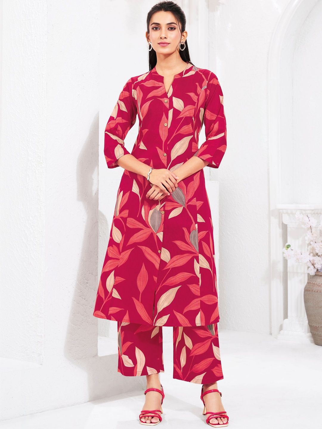 Printed Round Neck Tunic & Trousers Co-Ords 2