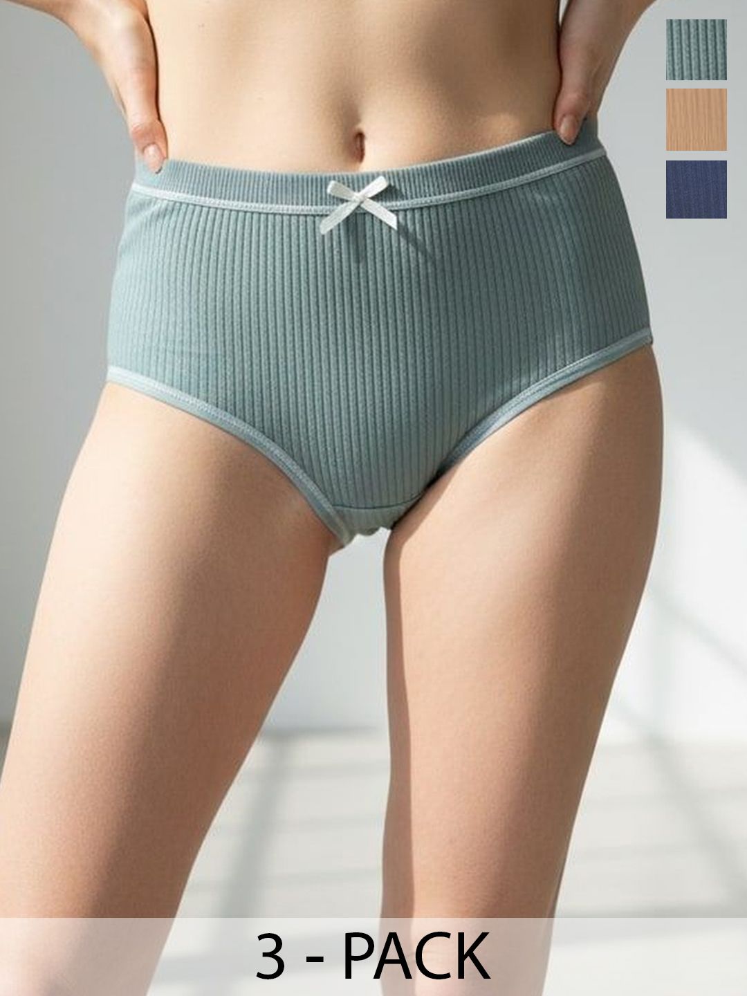 Moda Rapido Pack of 3 Self Design Low-Rise Hipster Briefs