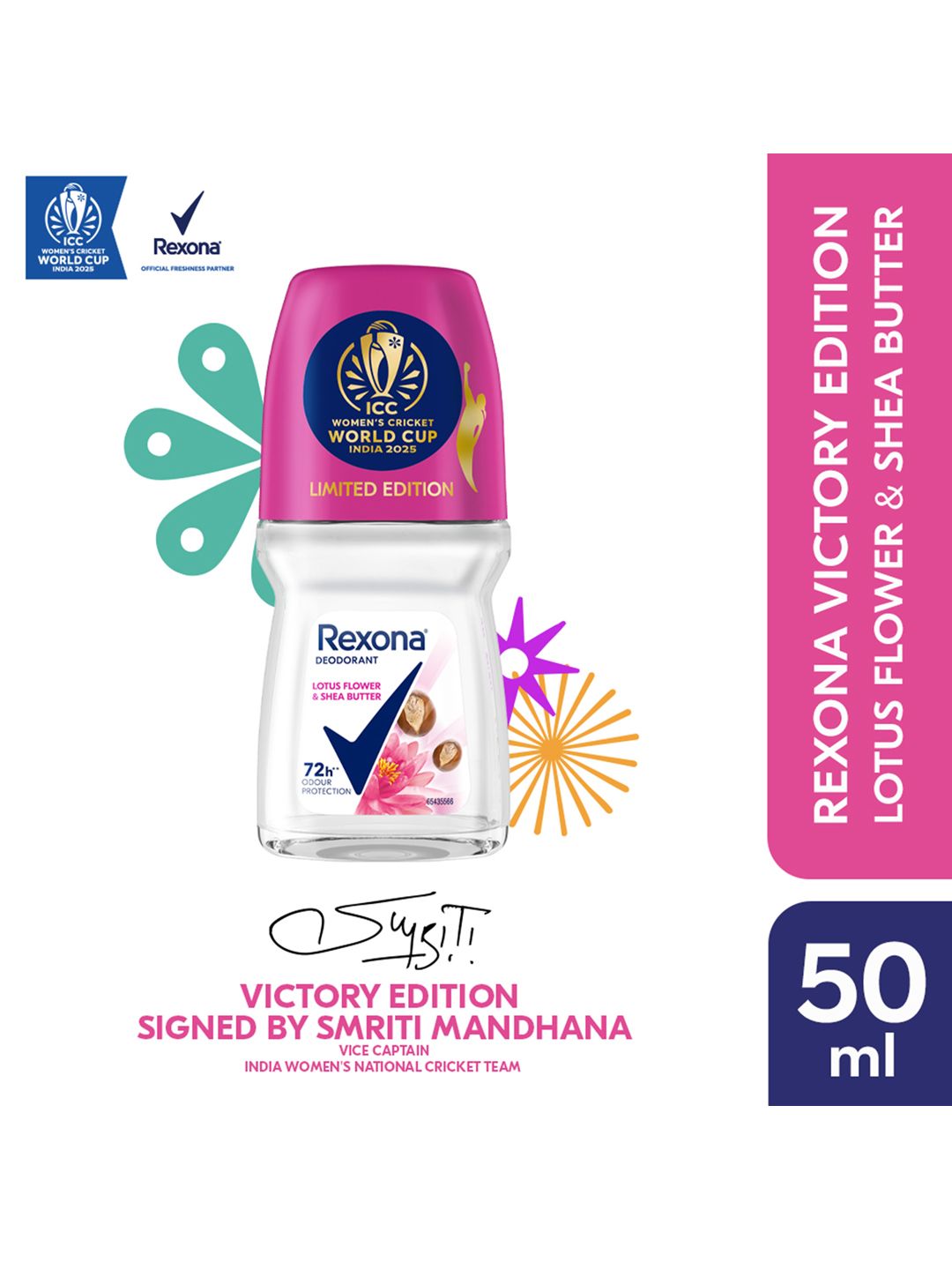 REXONA Women Lotus Flower & Shea Butter Limited Edition Antiperspirant Roll-On - 50ml