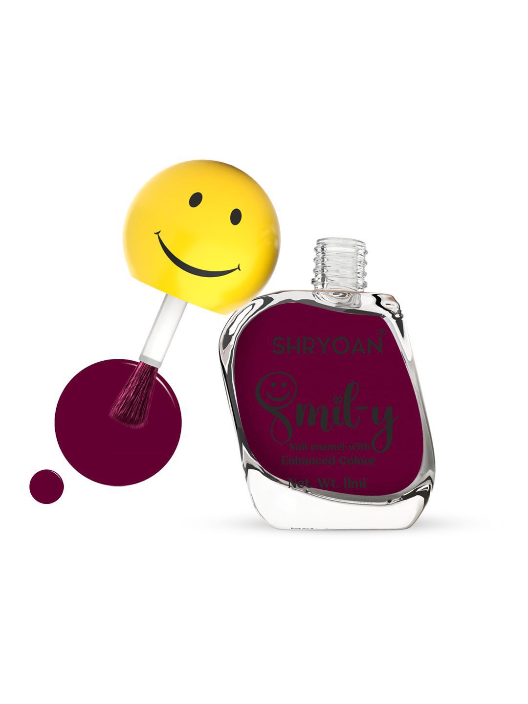 SHRYOAN Smily Ultra Glossy Long Lasting Nail Polish - 11 ml - Blackberry - 22