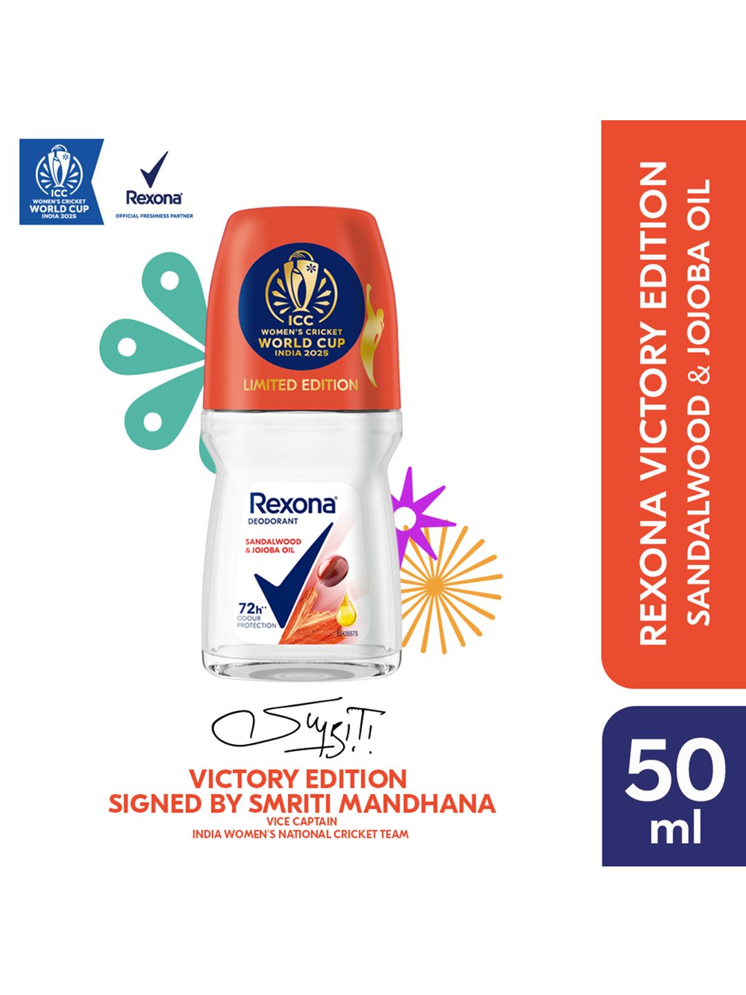 REXONA Women Sandalwood & Jojoba Oil Antiperspirant Deodorant Roll-On -  50ml