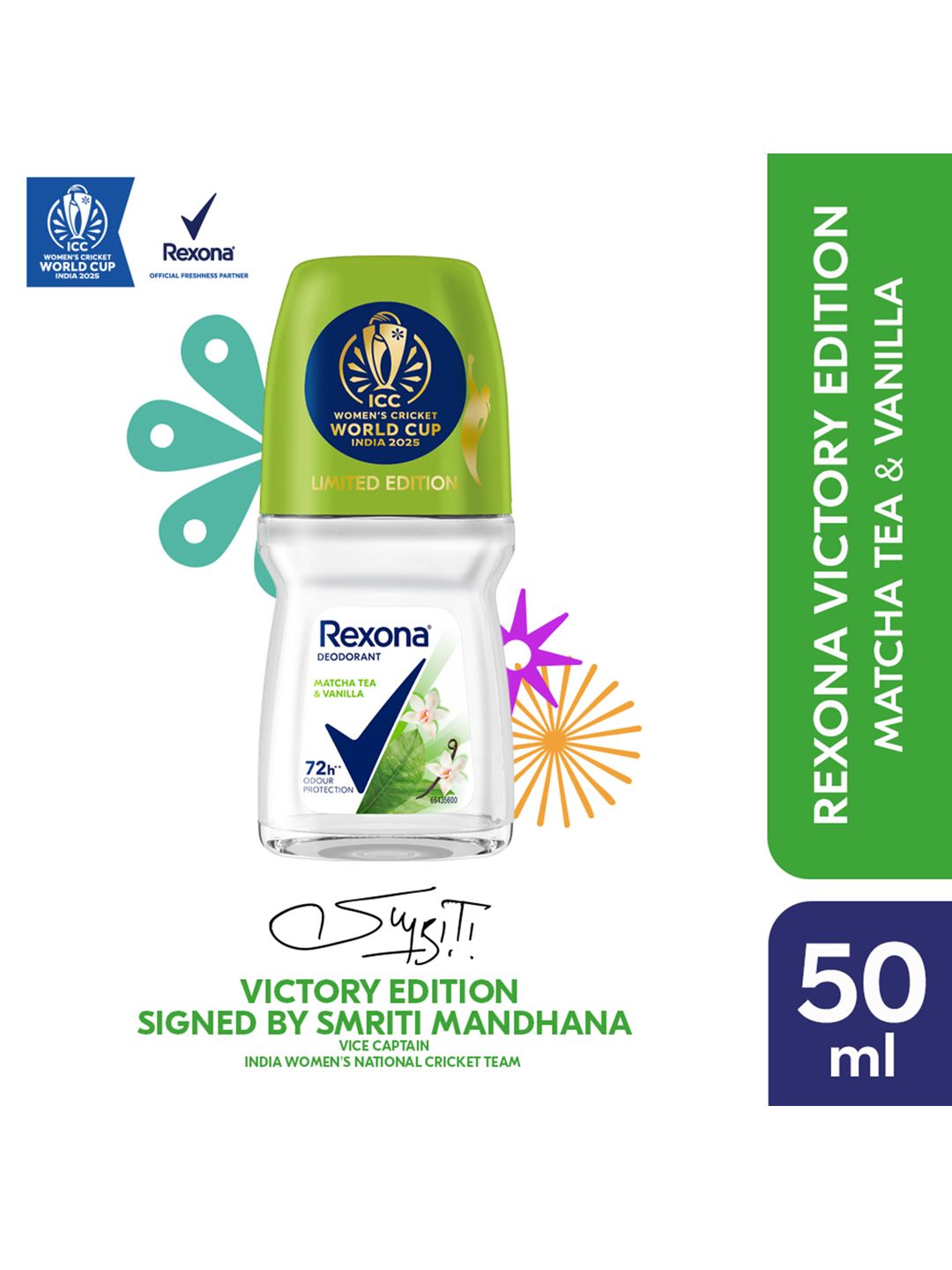 REXONA Women Matcha Tea & Vanilla Antiperspirant Deodorant Roll-On - 50ml
