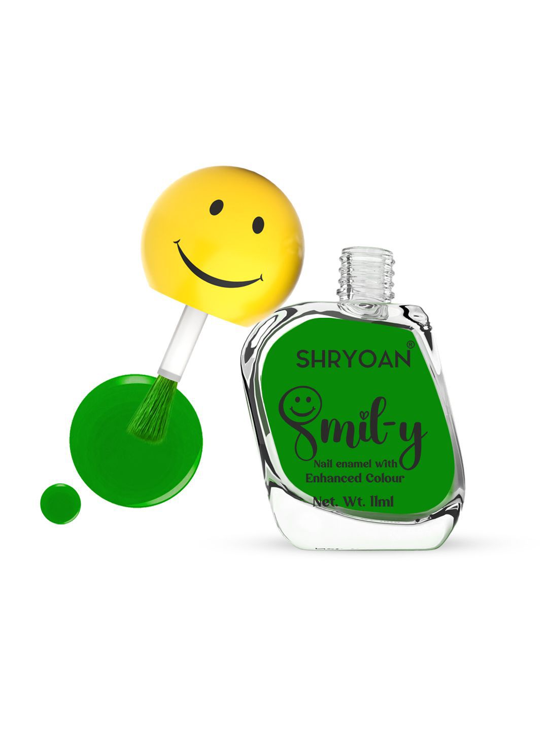 SHRYOAN Smiley Ultra Glossy Long Lasting Nail Polish - 11 ml - Green - 05