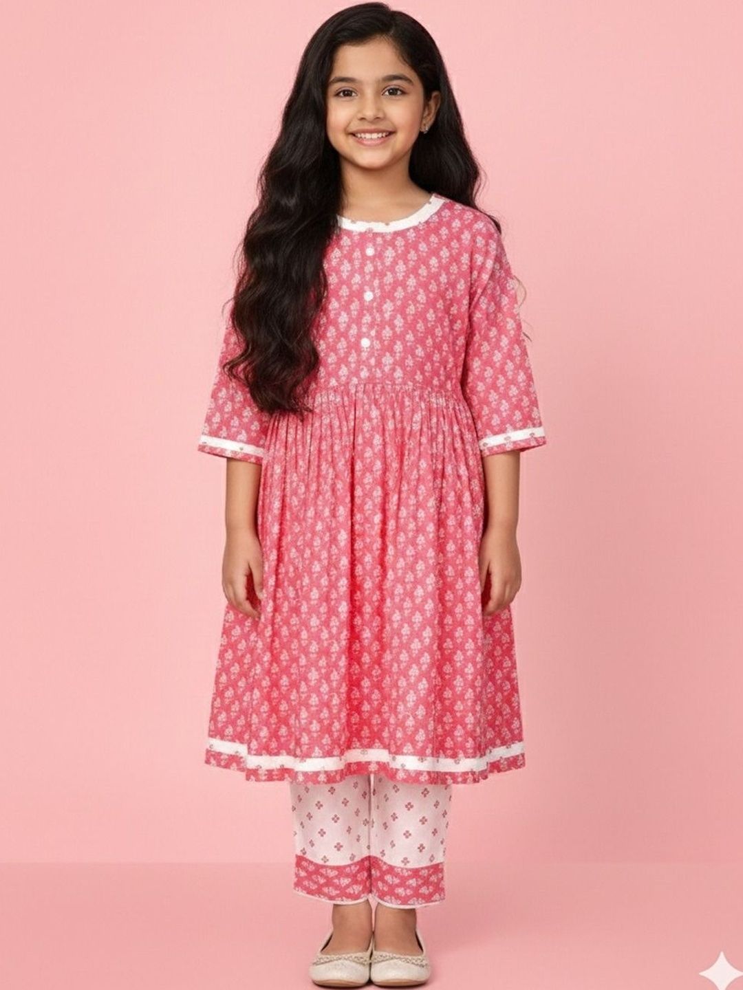Aarika Ethnic Motifs Printed Pure Cotton Empire Anarkali Kurti
