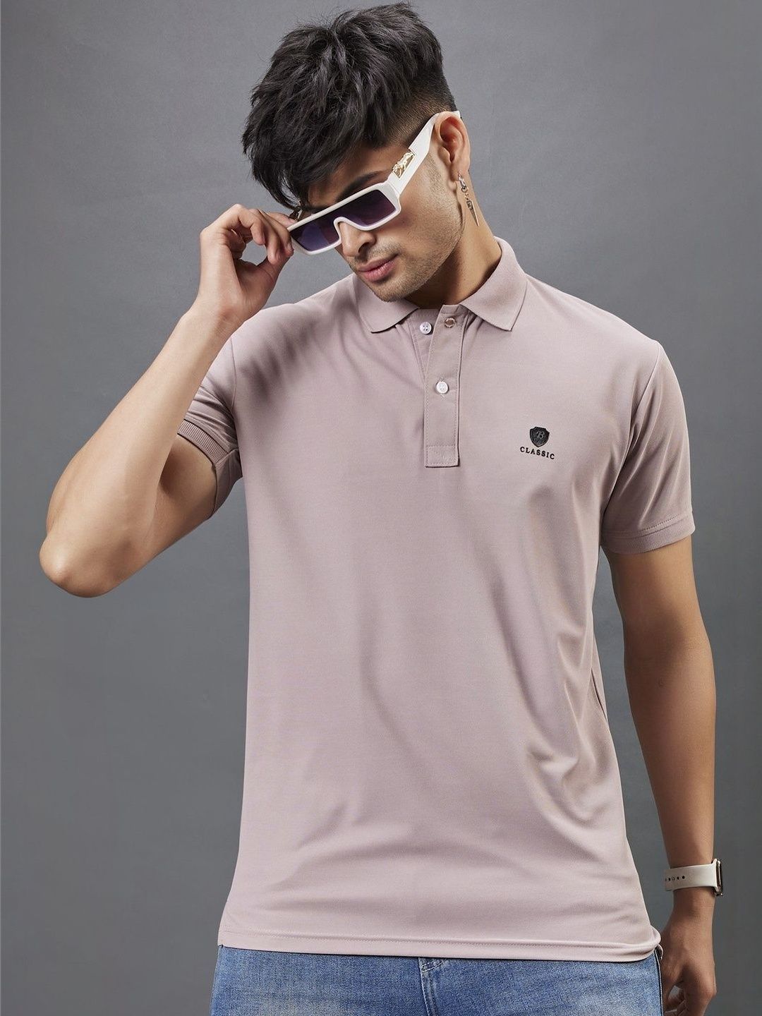 3BROS Men Brand Logo Polo Collar T-shirt
