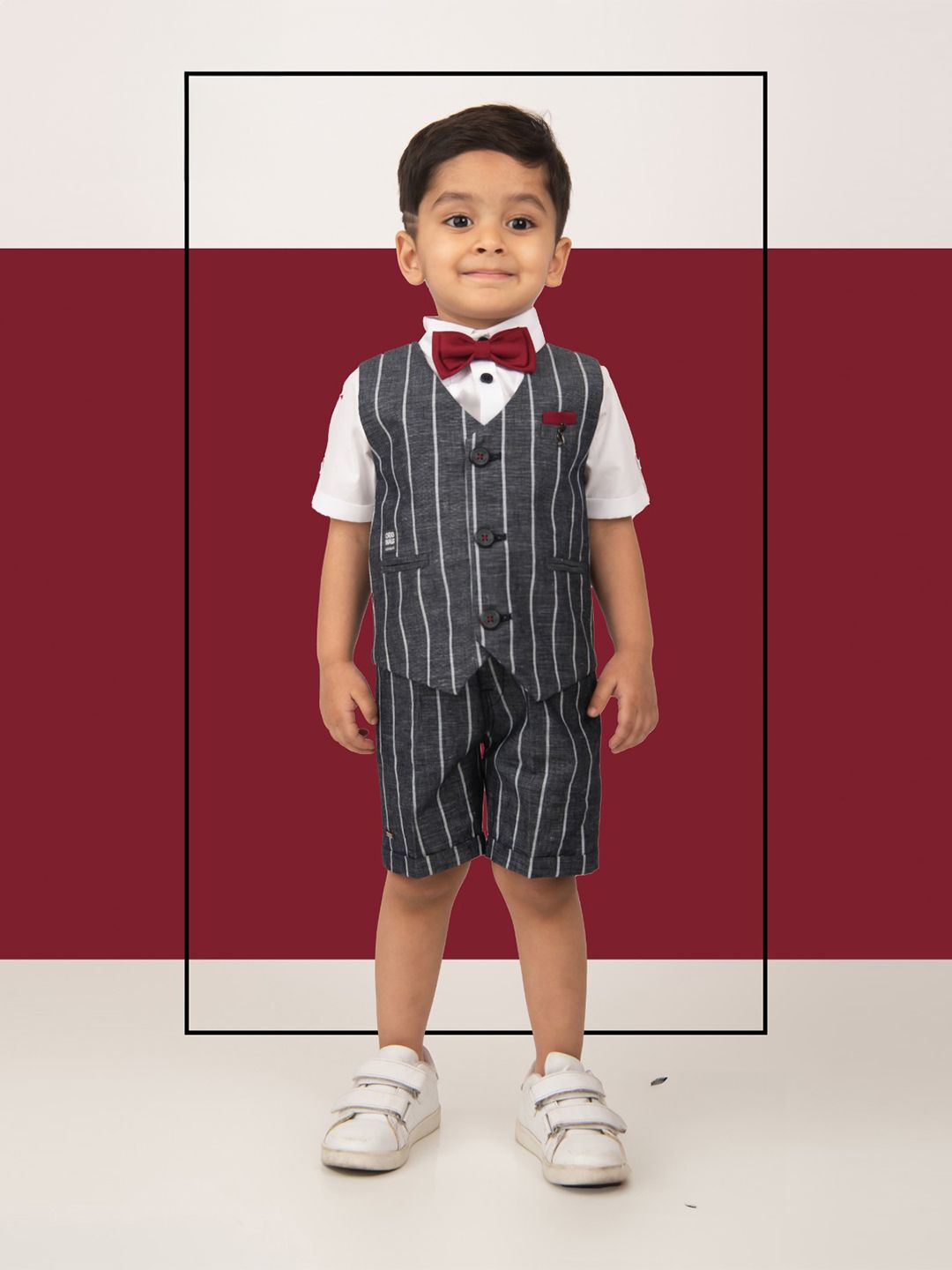 Buy LITTLE COLLARS Boys Striped Shirt With Shorts -  - Apparel for Boys