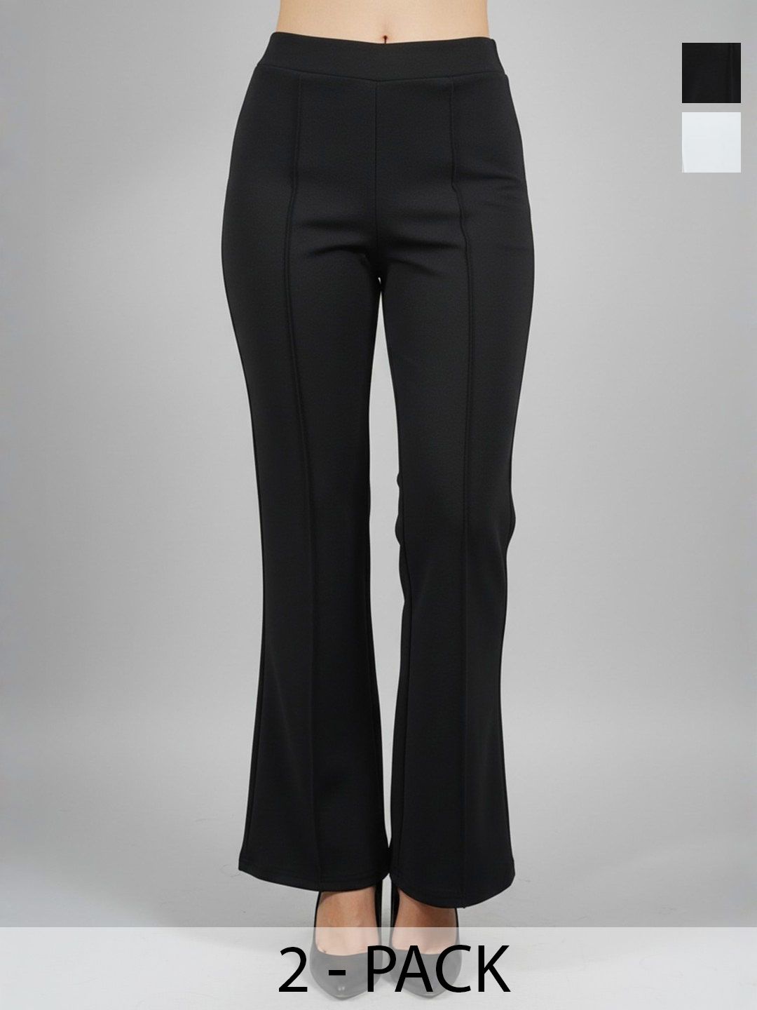 LYNO Women Smart High-Rise Wrinkle Free Pleated Trousers