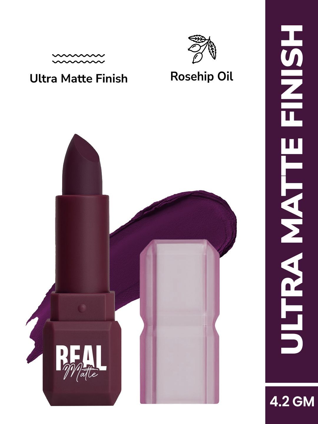 MILA BEAUTE Real Matte Long Lasting Lipstick With Rosehip Extract -4.2 g- Mulberry Sky 24