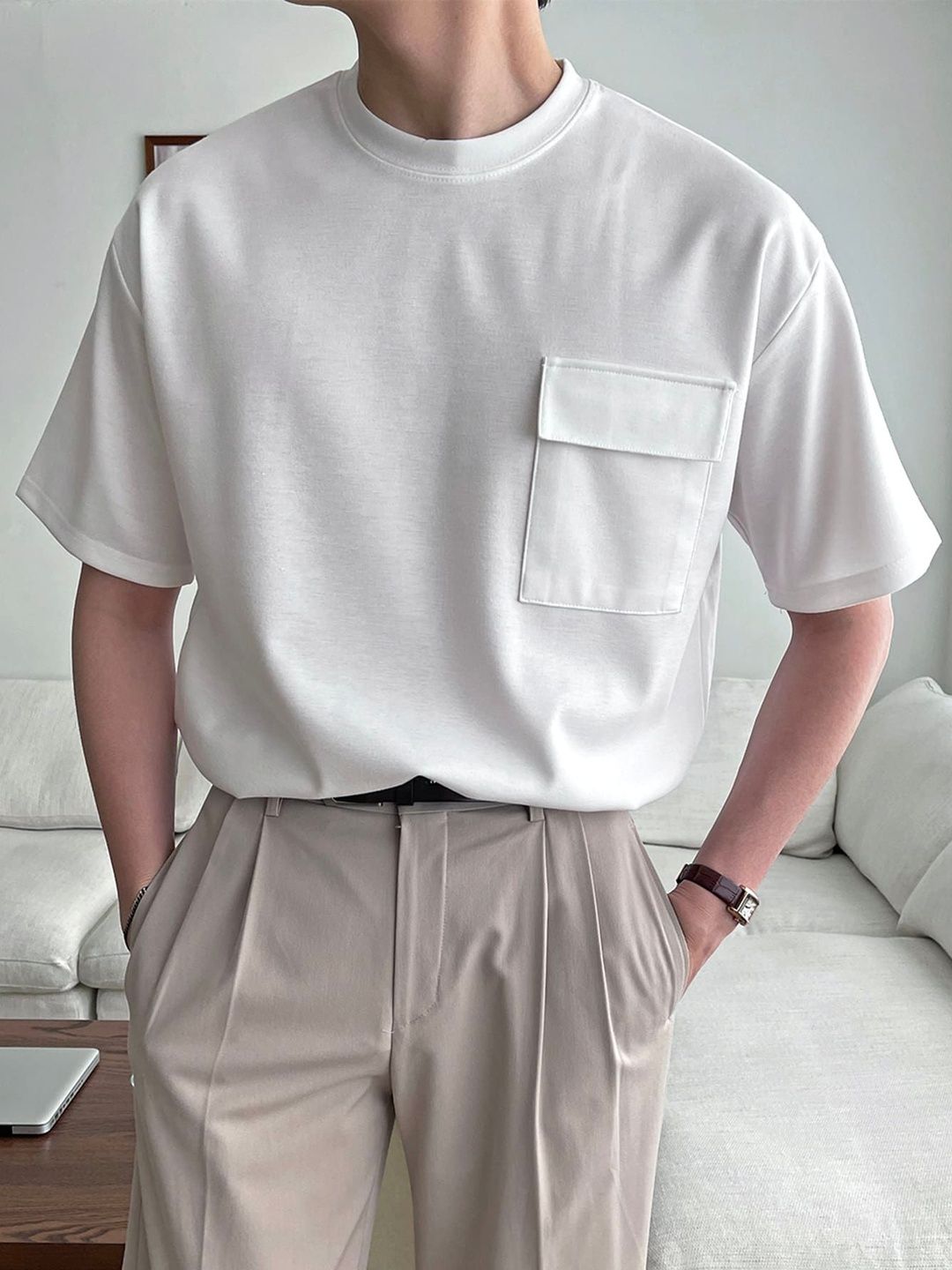 GENZILOOKS Men Organic Cotton Pockets 1 T-shirt