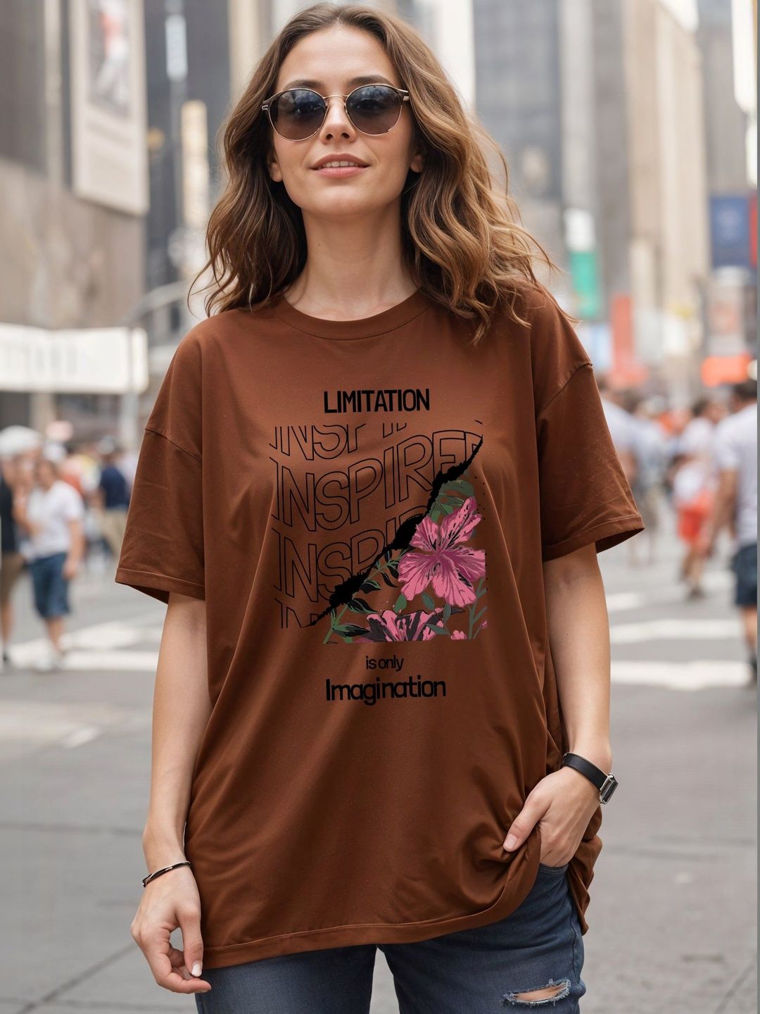 SMARTEES Women Printed Drop-Shoulder Sleeves T-shirt