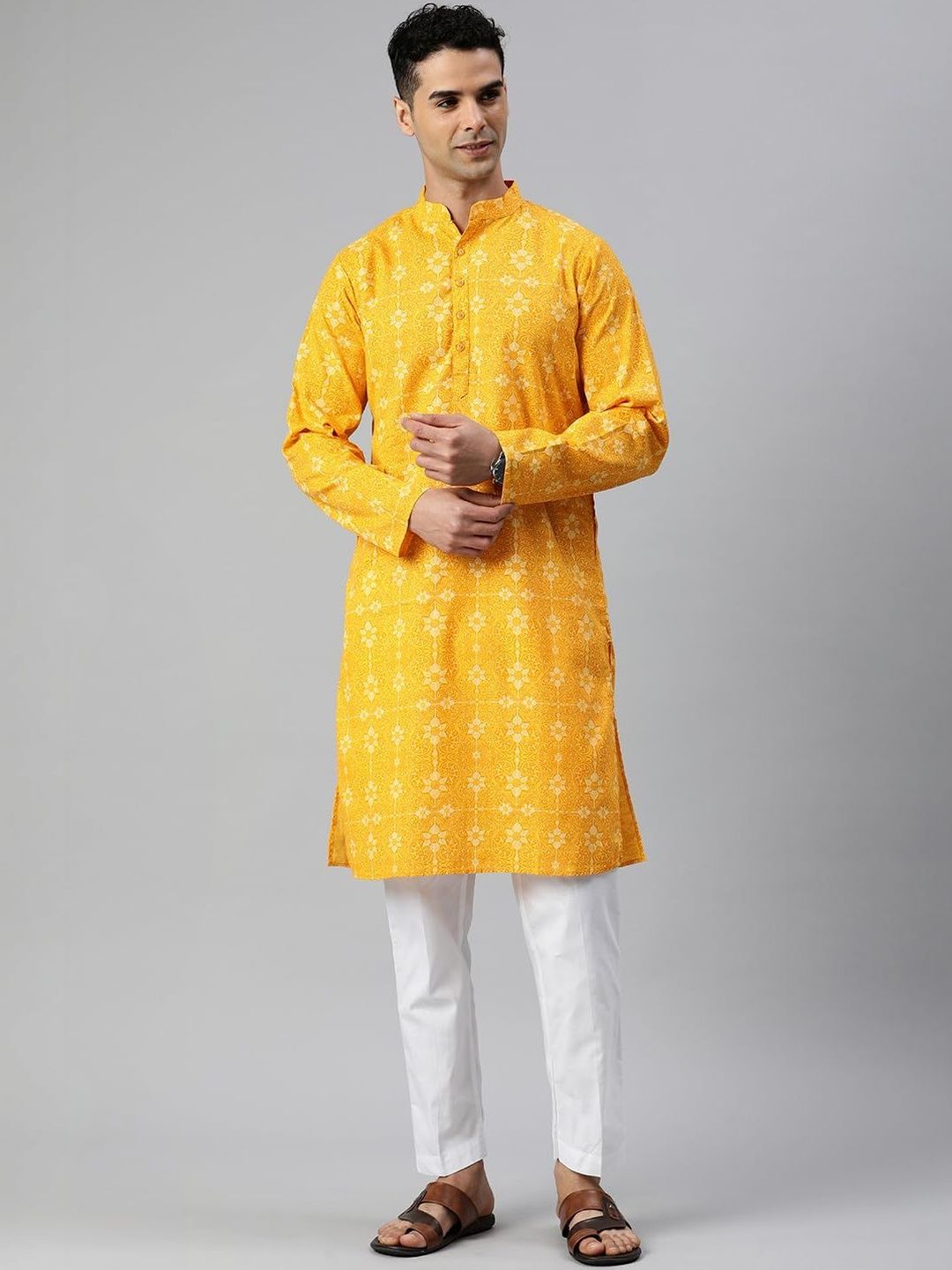 DARKCHILL Men Ethnic Motifs Printed Regular Kurta with Trousers