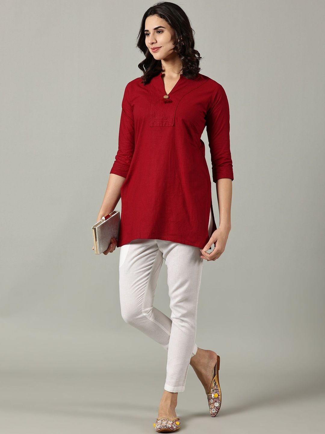 Sadda Fashion Cotton Embroidered Thread Work Short Kurti
