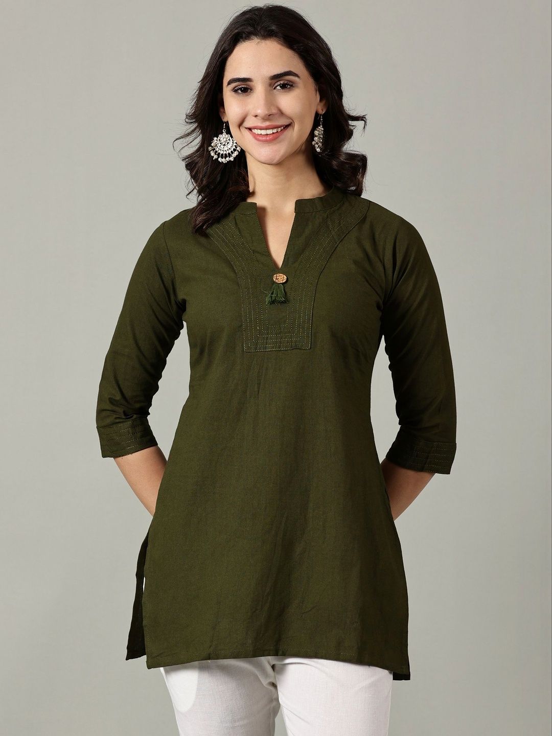 Sadda Fashion Cotton Embroidered Thread Work Short Kurti