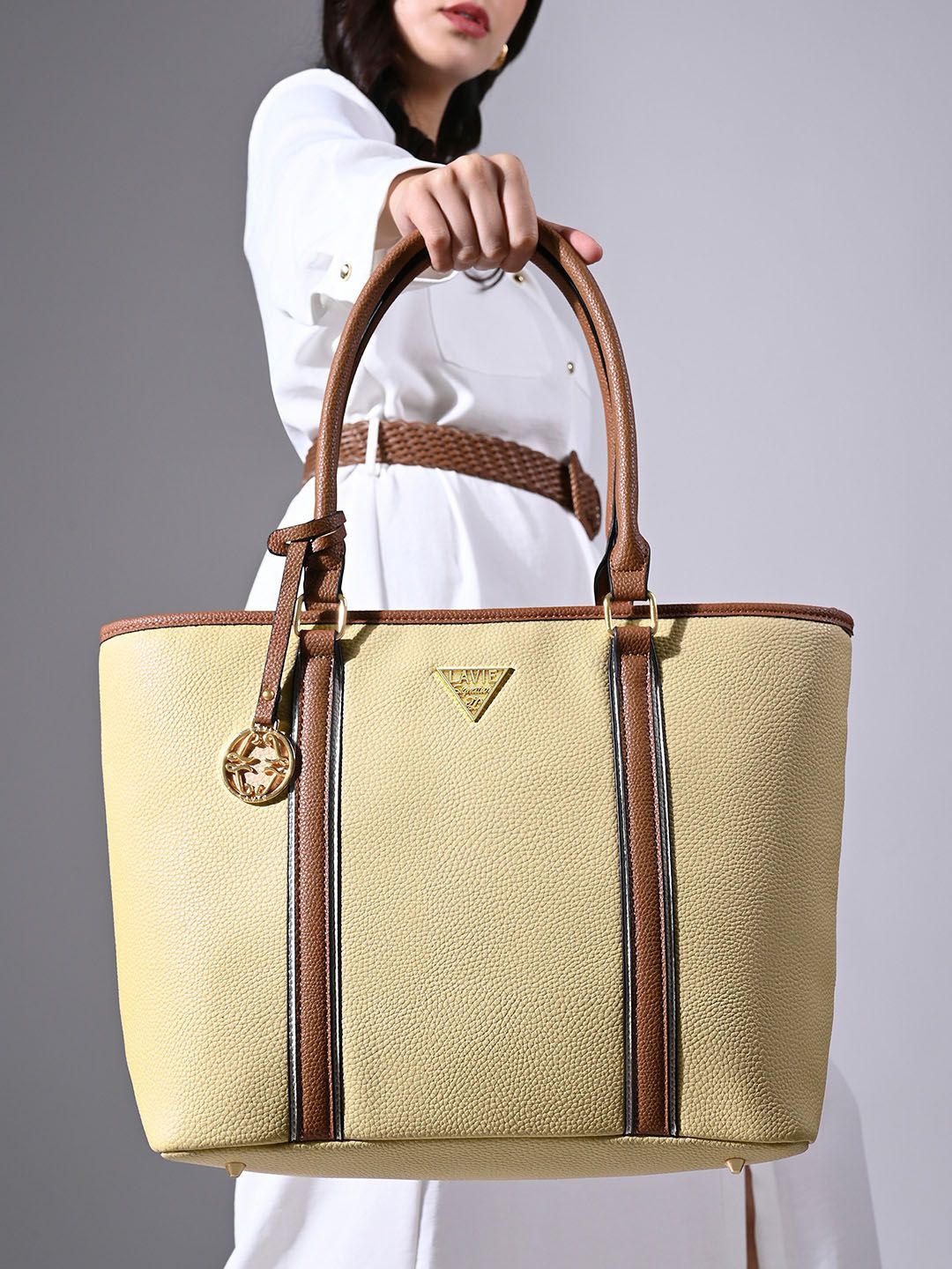 LAVIE Signature Las Solid Synthetic Leather Large Shopper Shoulder Bag