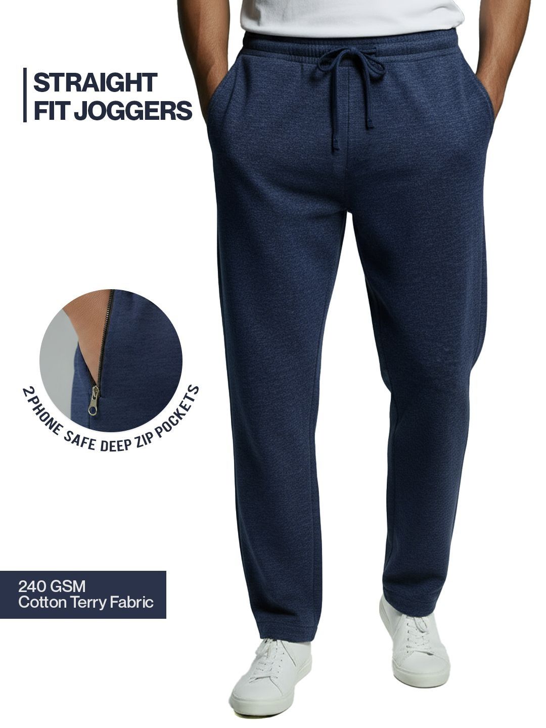 FFLIRTYGO Men Cotton Straight-Fit Mid-Rise Track Pants