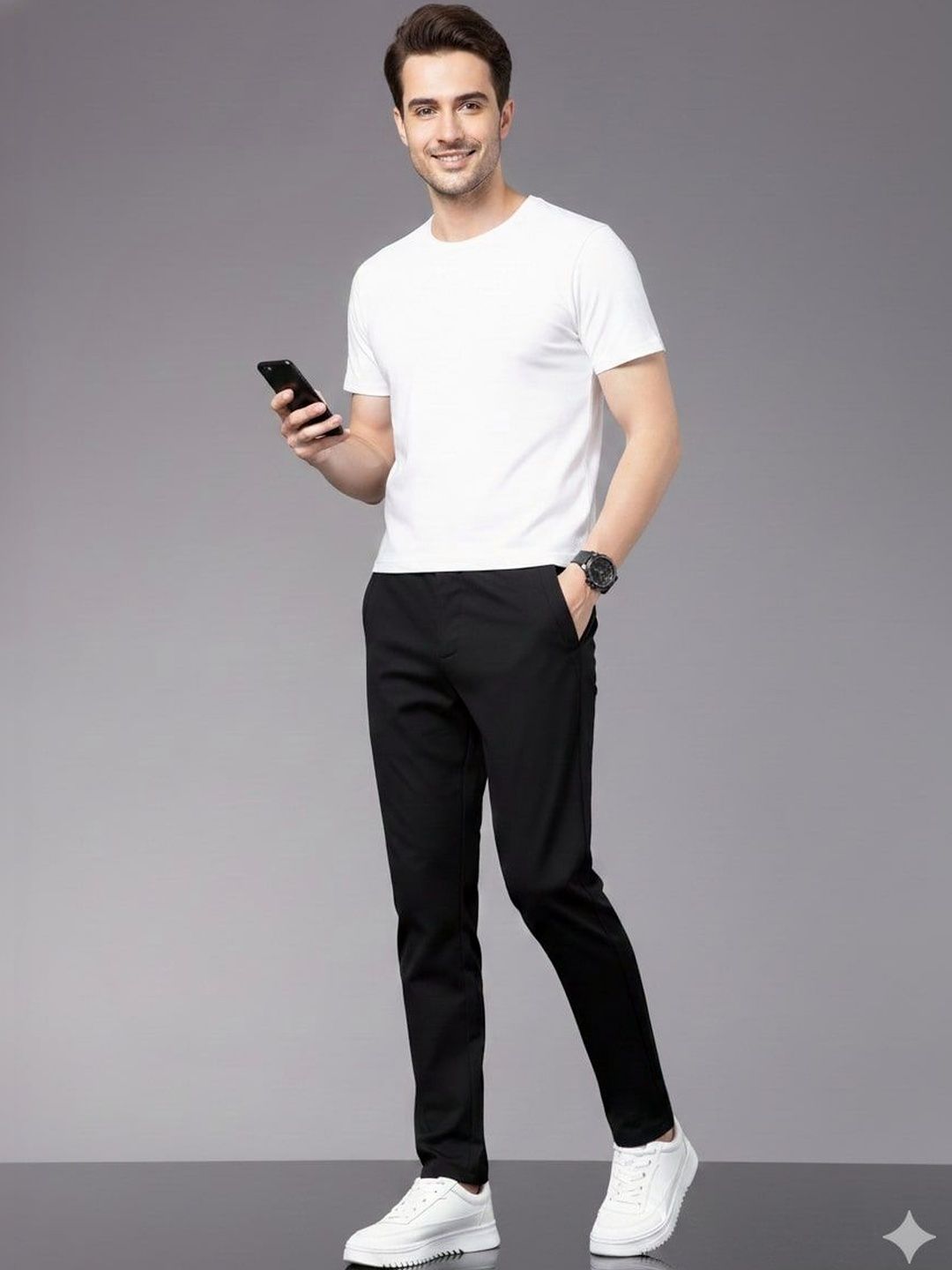 R.Code by The Roadster Life Co. Men Straight Fit Trousers