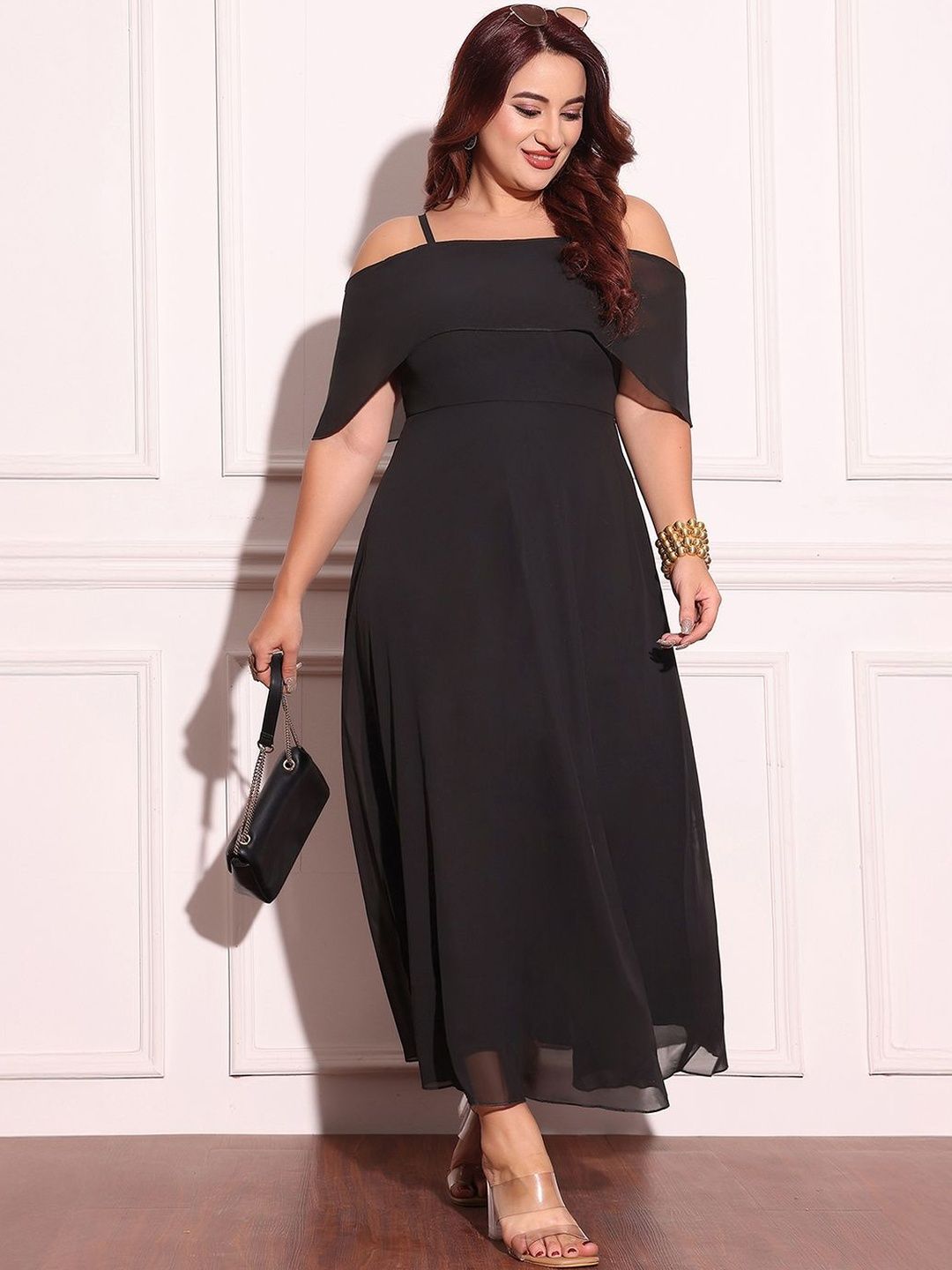 Buy Miss Chase A+ Plus Size Women Bardot Style Spaghetti Strap Off