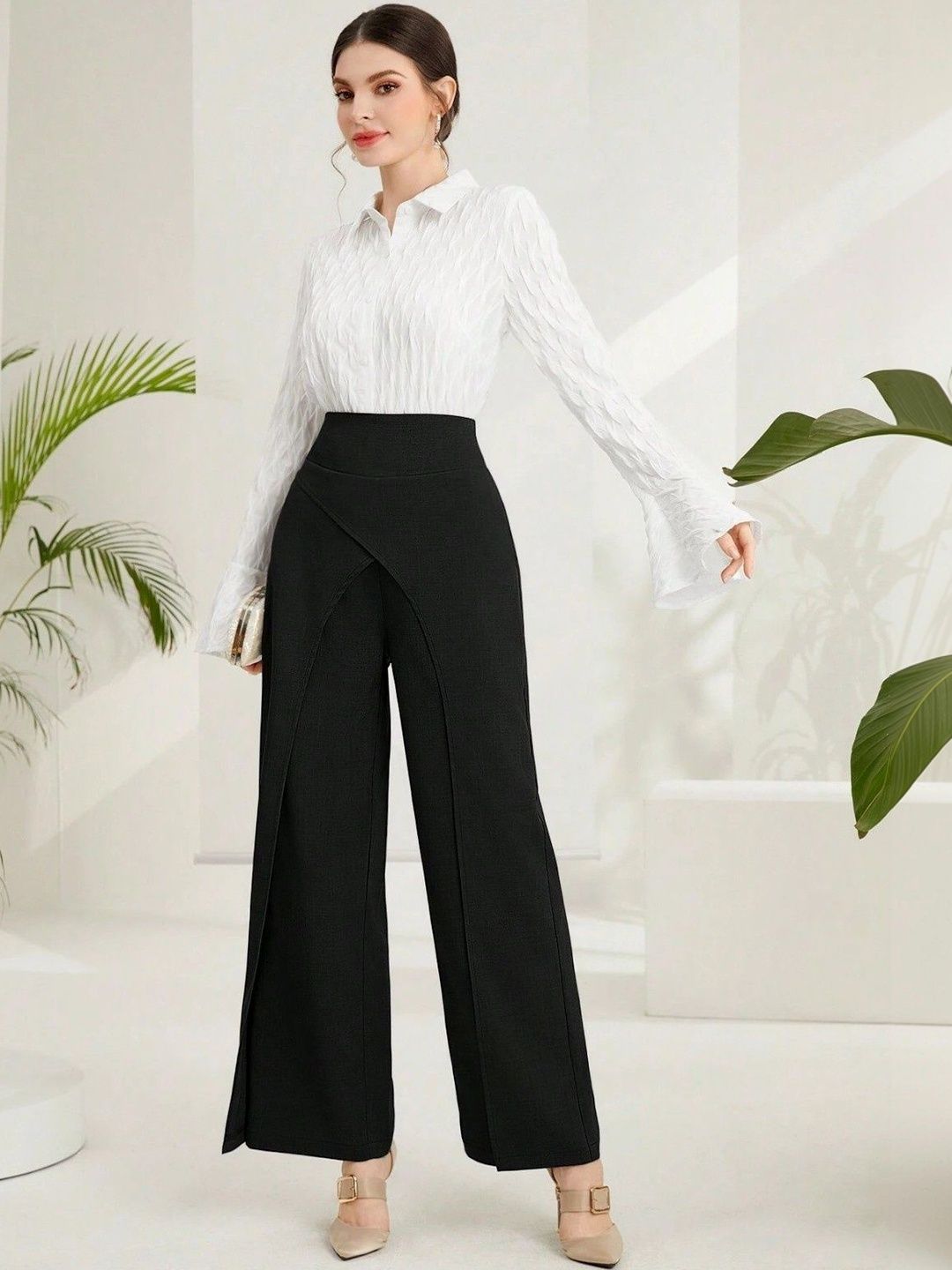 GENZILOOKS Women High-Rise Trousers