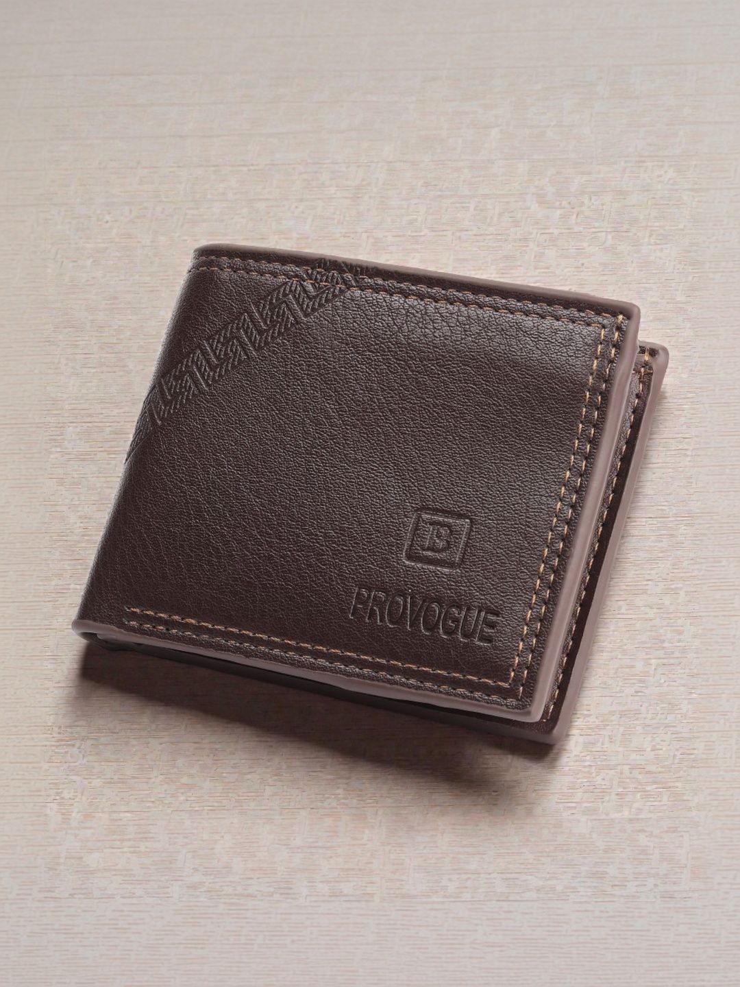 Provogue Men Textured PU Two Fold Wallet