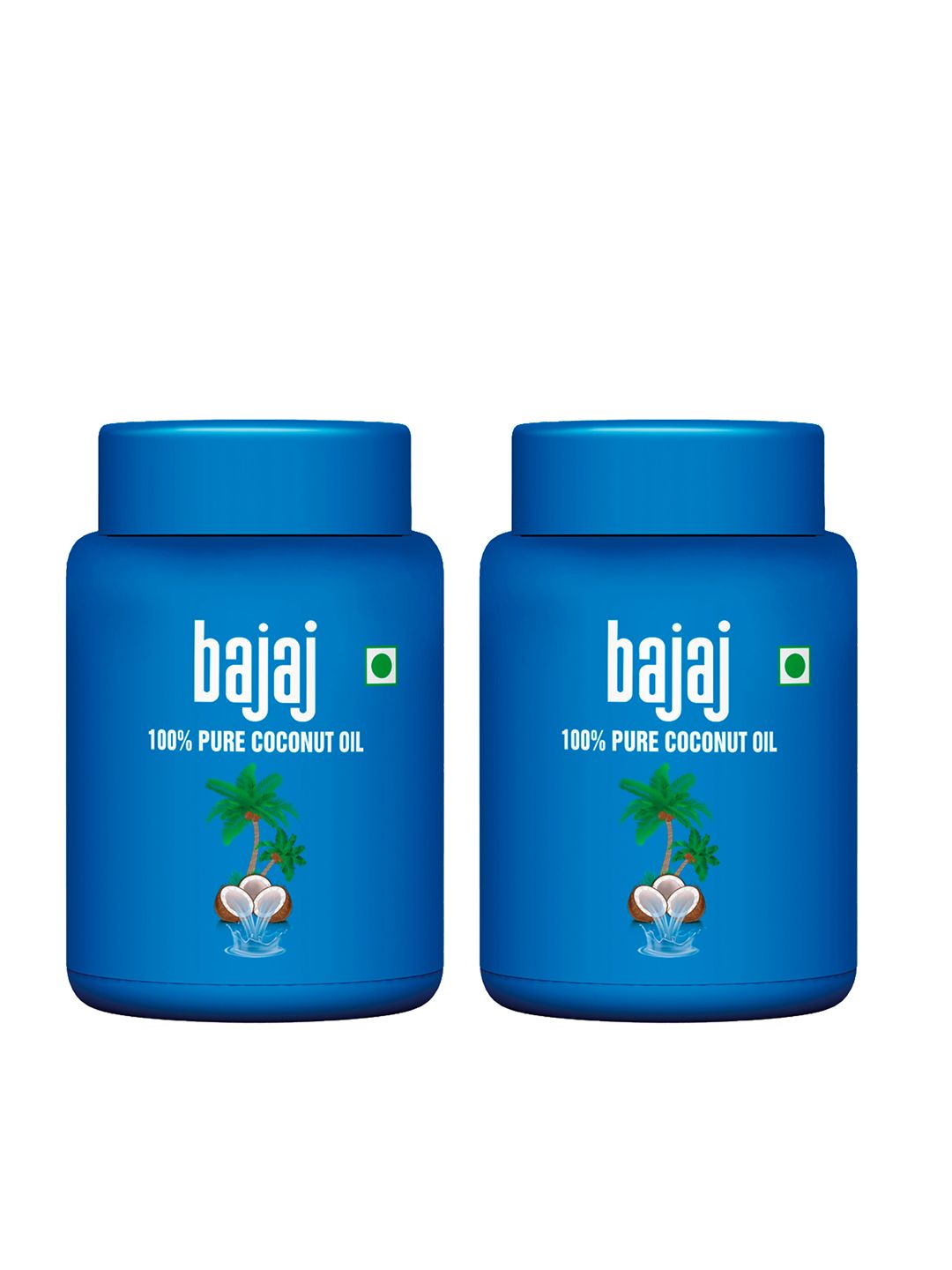 BAJAJ CONSUMER CARE Set Of 2 100% Pure Coconut Oil Wide Mouth Jar - 600ml Each