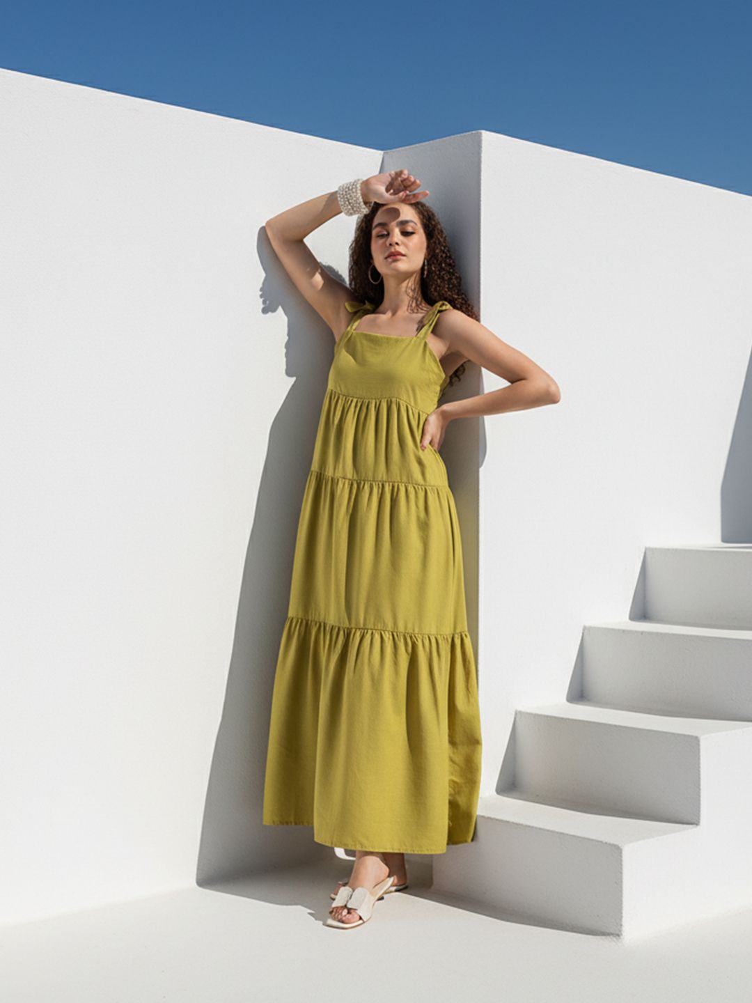 Aoba Women Sleeveless Midi Dress