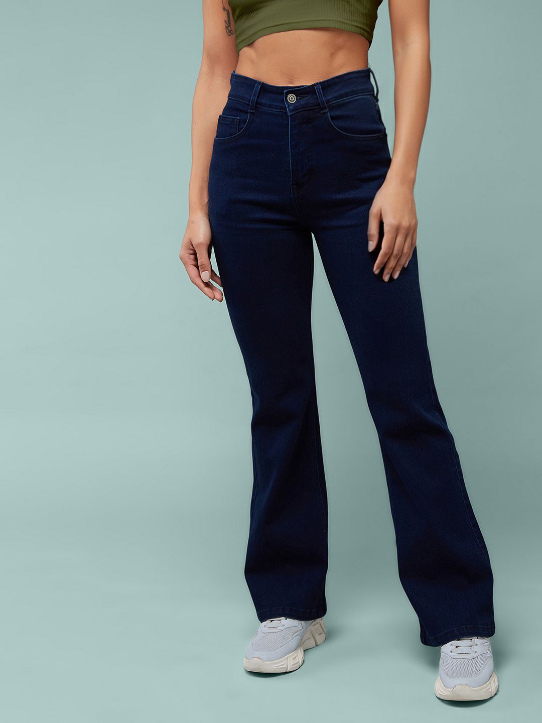 Women Bootcut High-Rise Stretchable Jeans 2