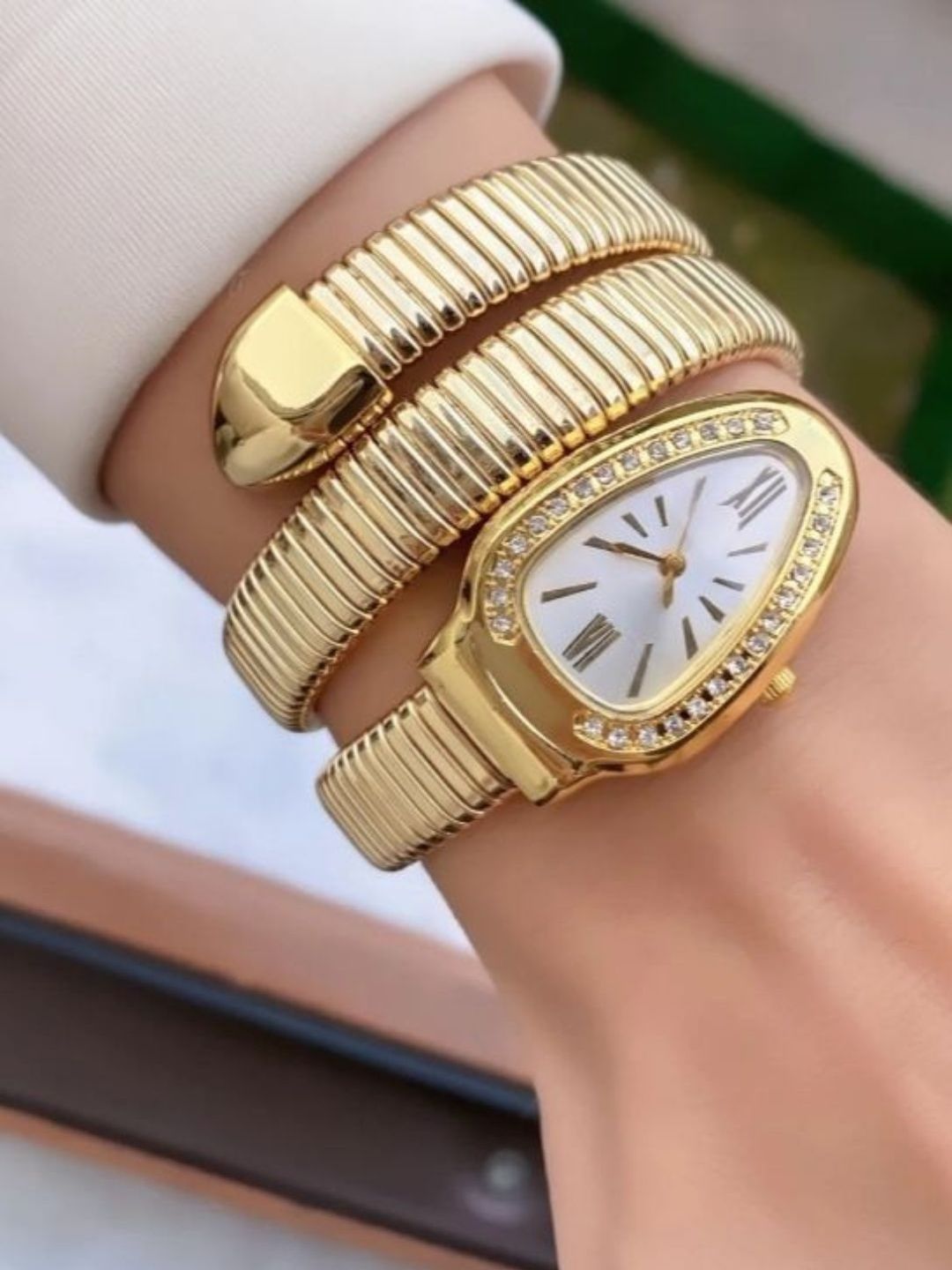 Buy RaasRani Women Stainless Steel Wrap Around Studded Analogue Watch -  - Accessories for Women