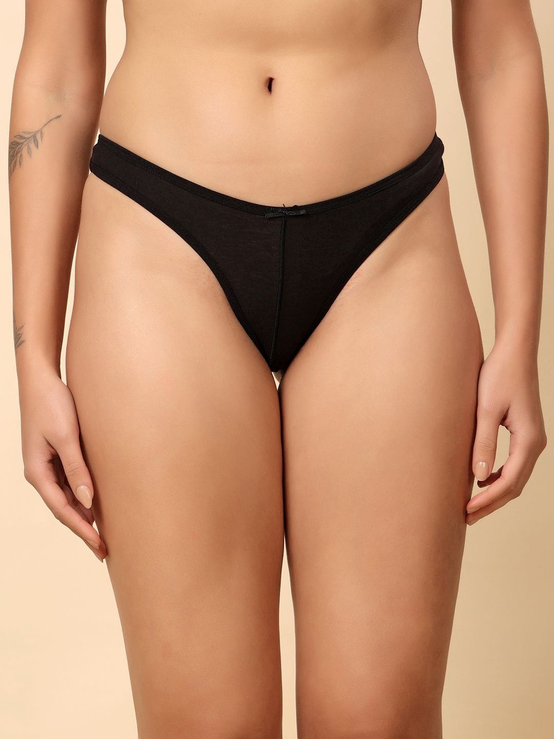 Louis Bayrad Women Cotton Spandex Solid High Rise Brazilian Bikini