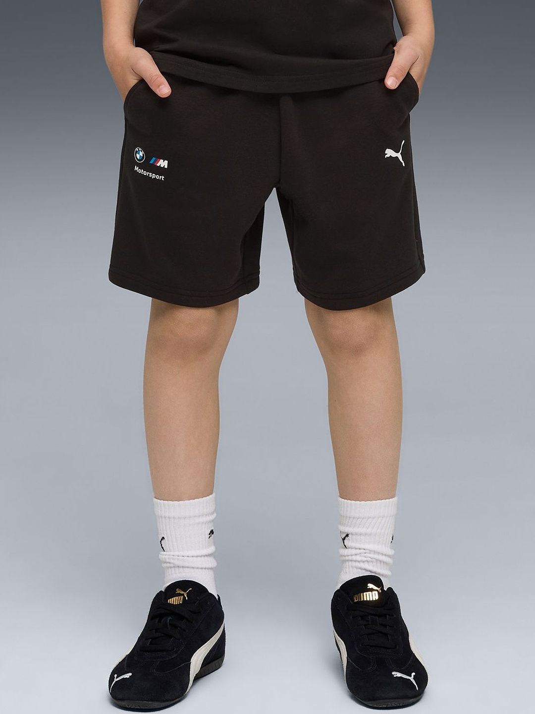 BMW M Motorsport Essentials Youth Logo Print 6" Shorts