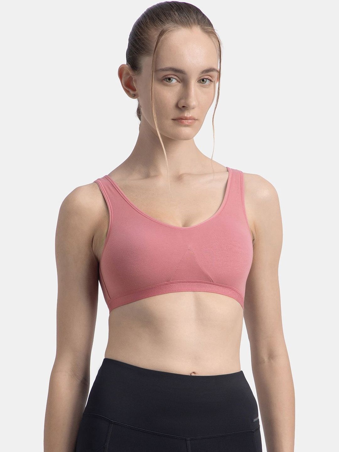 Buy Jockey Wirefree Non Padded Combed Cotton Stretch Full Coverage Slip On Active Bra 1376 -  - Apparel for Women