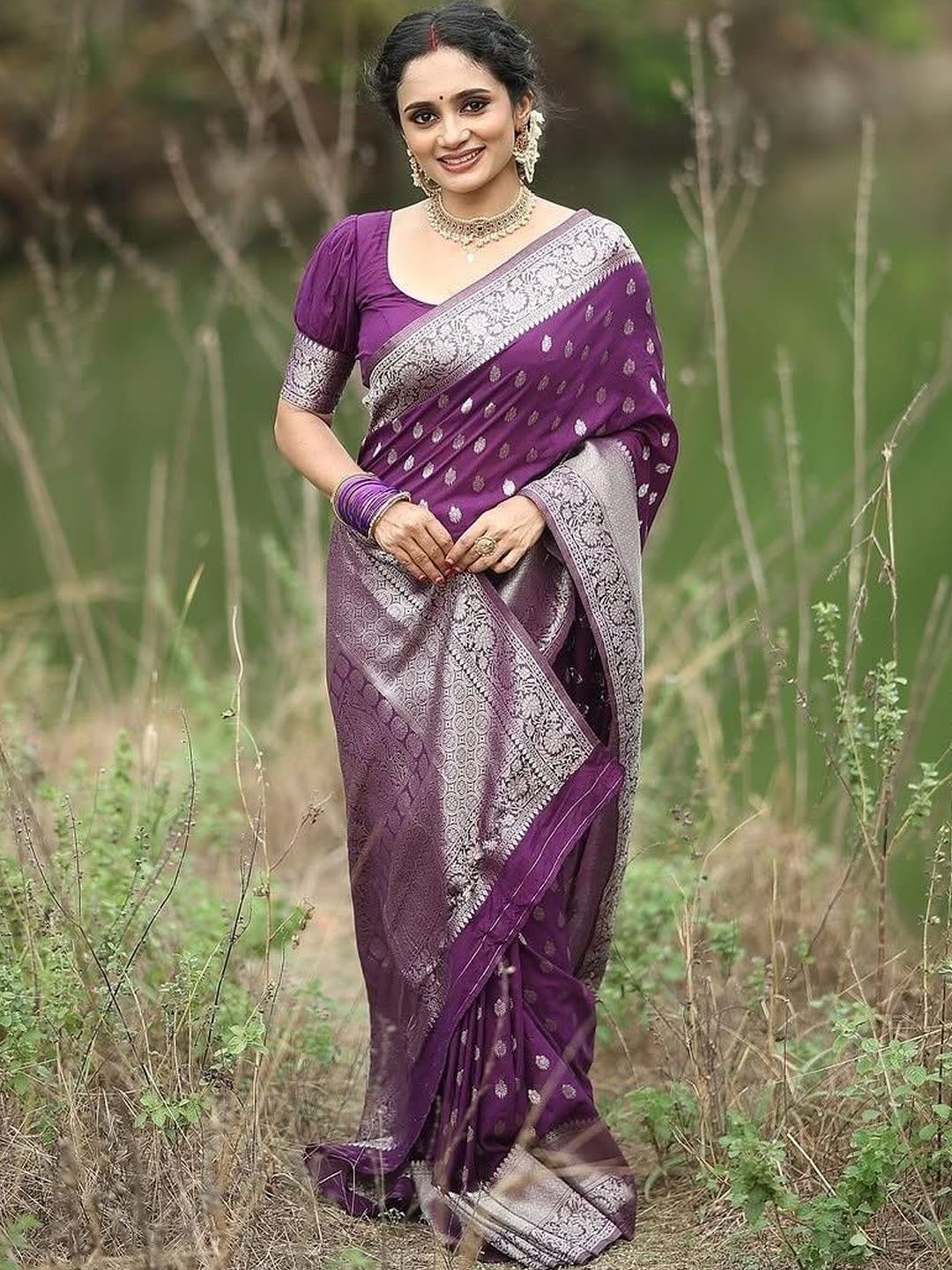 TEJAL ENTERPRISES Woven Design Zari Art Silk Kanjeevaram Saree