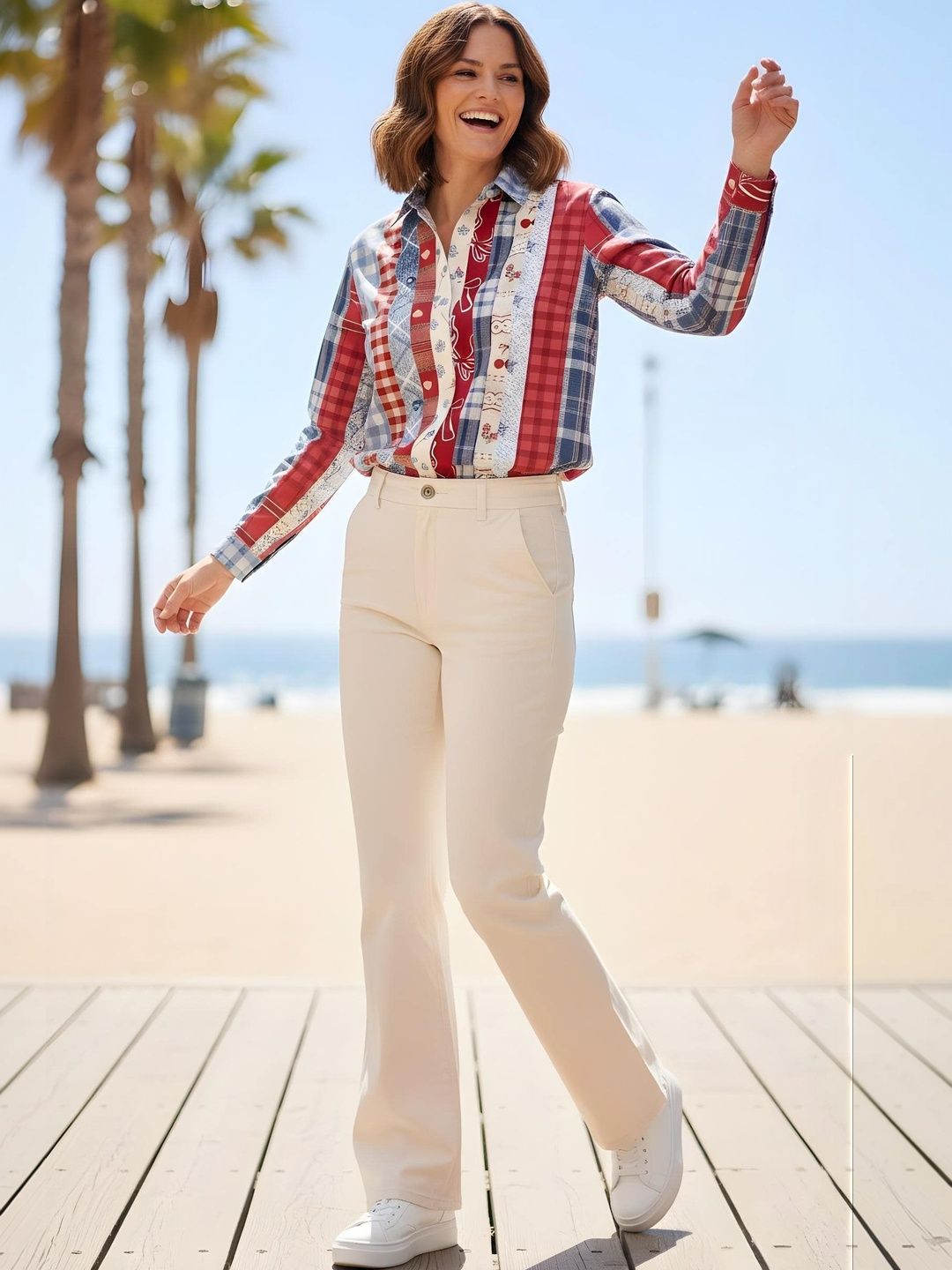 The Roadster Lifestyle Co Printed Shirt Collar Shirt Style Tops
