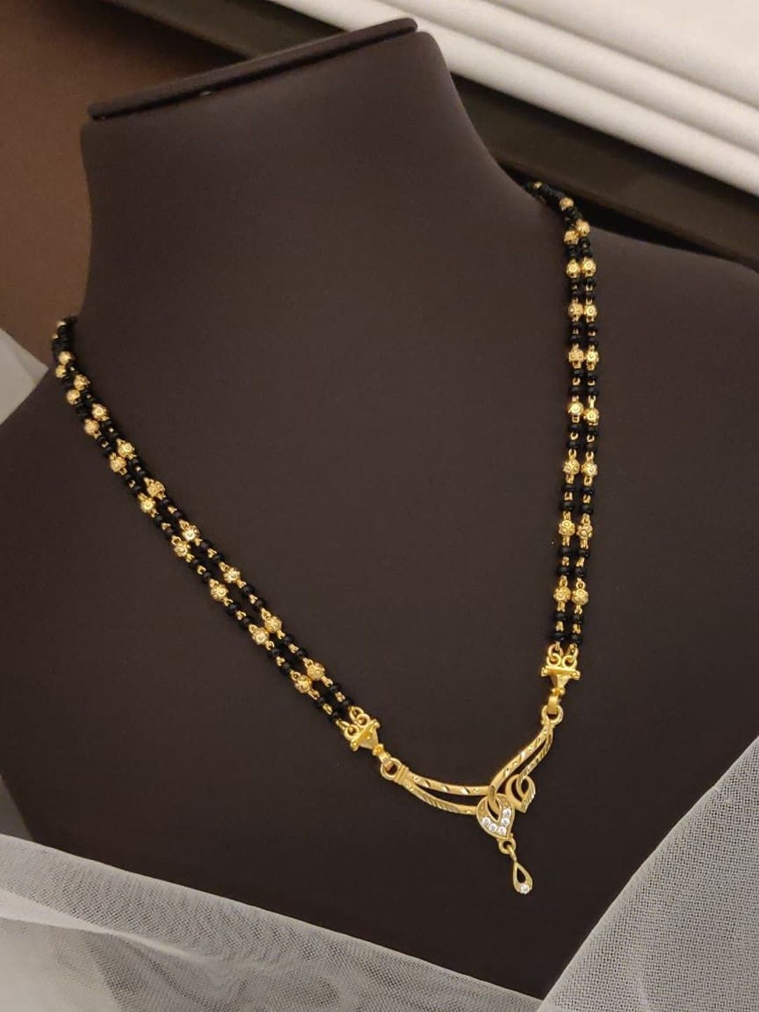 TKRB SALES Gold-Plated Artificial Beads Mangalsutra