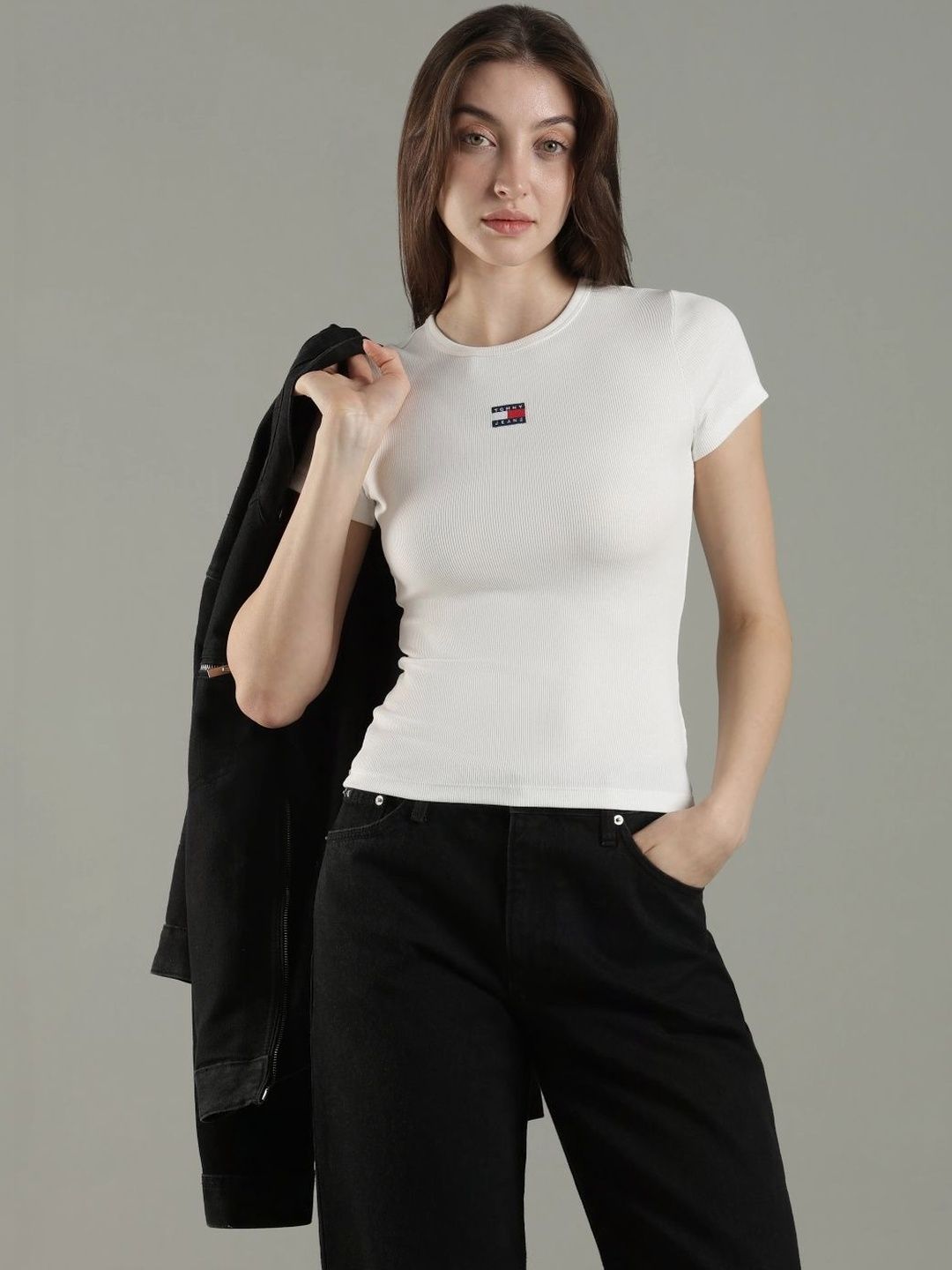 Tommy Hilfiger Women Brand Logo Slim Fit T-shirt