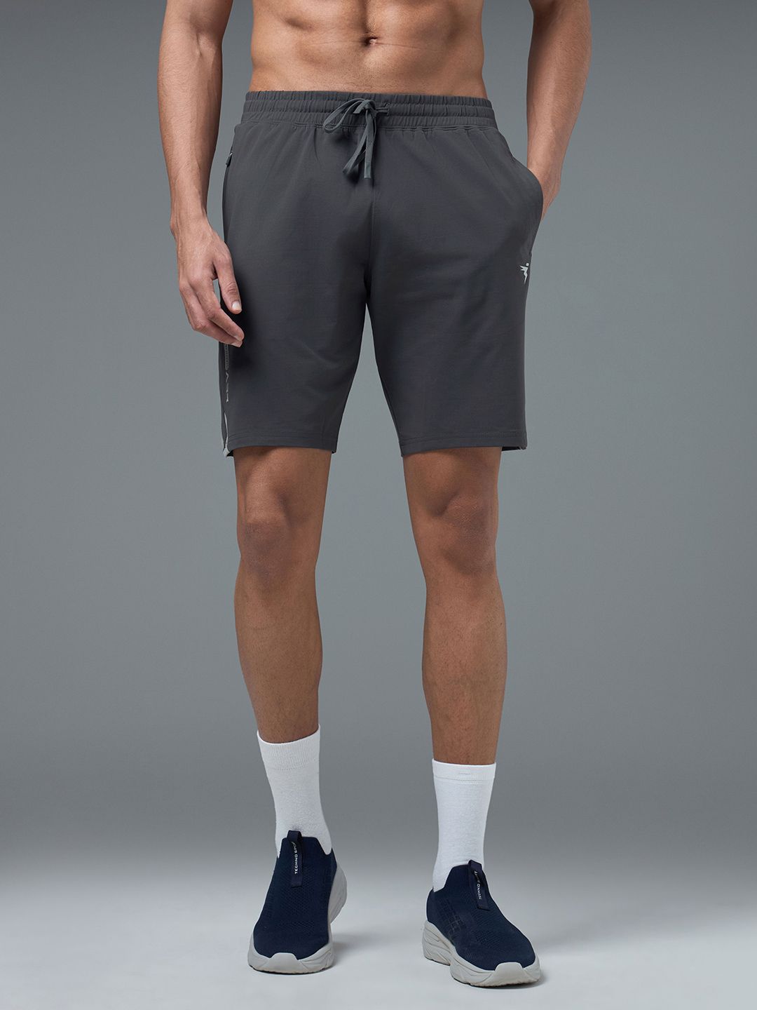 Technosport Men Typography Slim Fit Outdoor Sports Shorts with Antimicrobial Technology