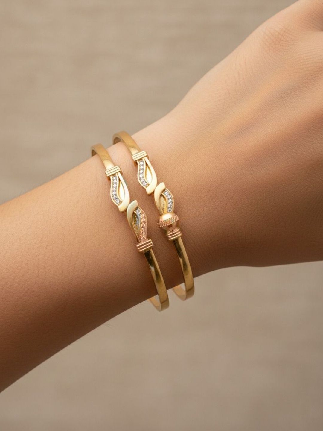 Buy Sangria Set Of 2 American Diamond Stone Studded Bangles -  - Accessories for Women