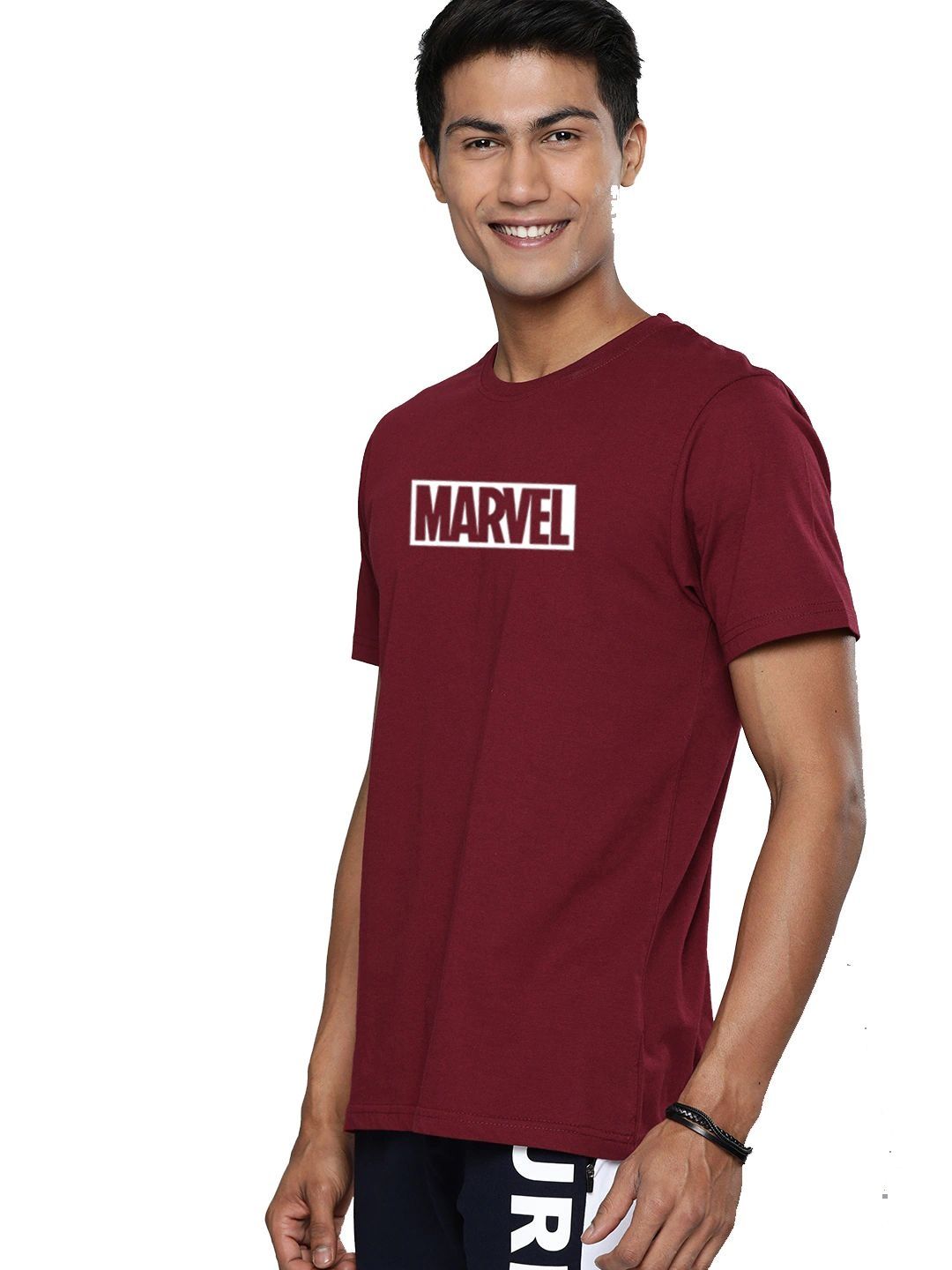RuledBySun Men Brand Logo Printed Bio Finish T-shirt