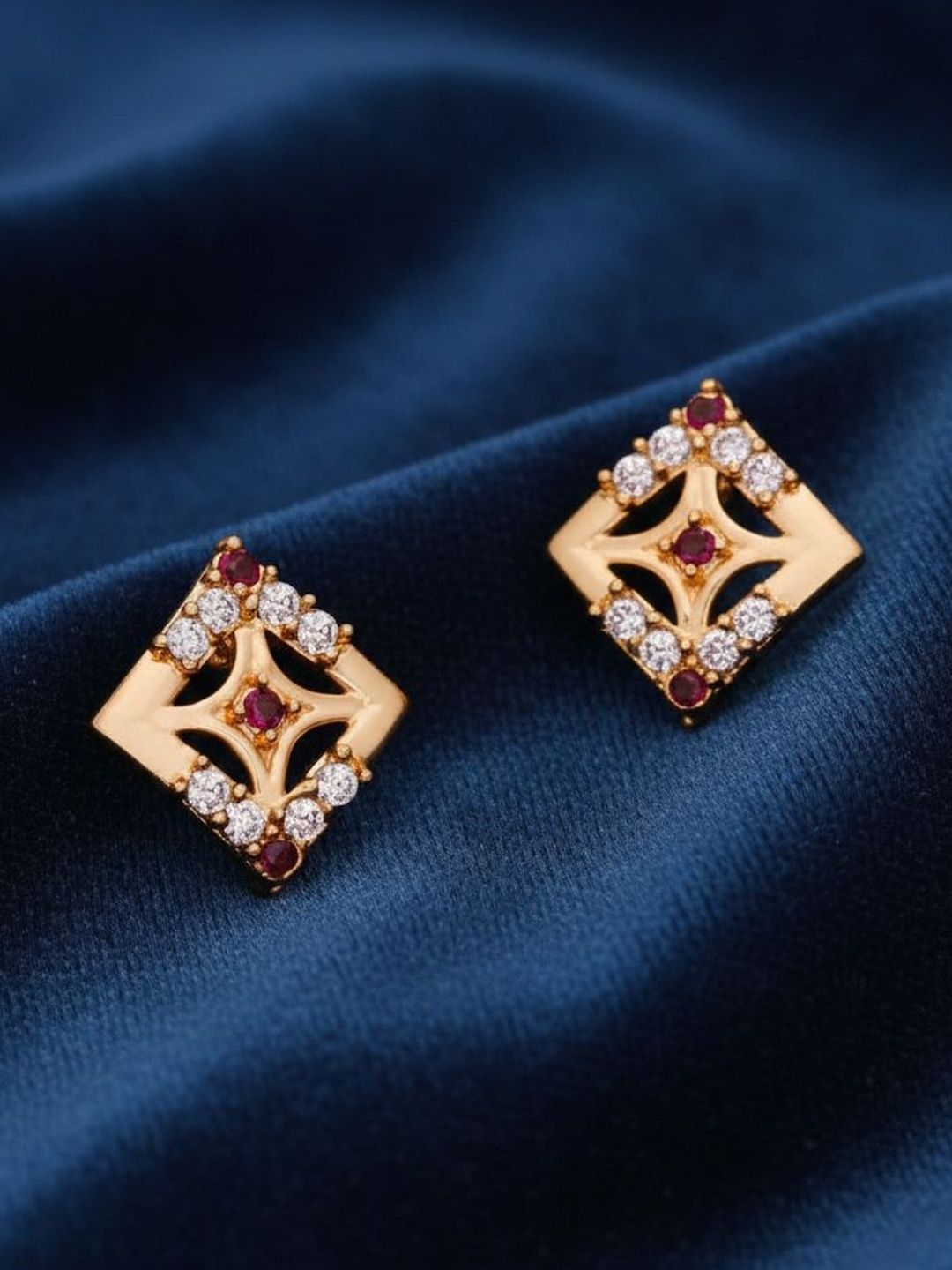 Sangria American Diamond Stone Studded Studs Earrings