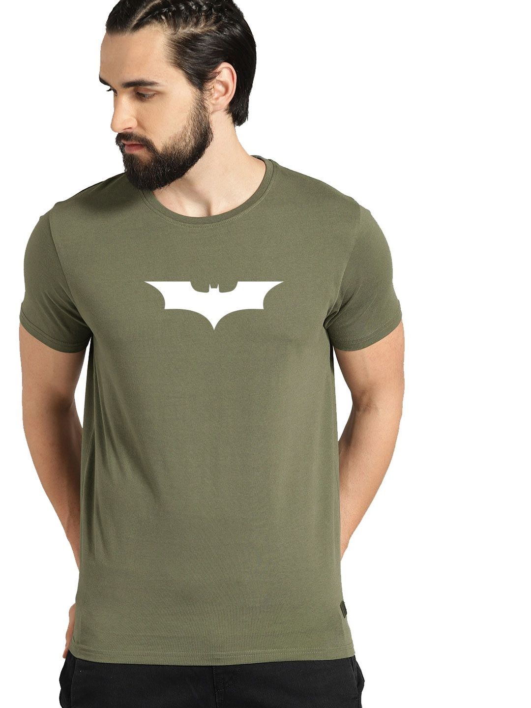 RuledBySun Men Batman Printed Bio Finish T-shirt