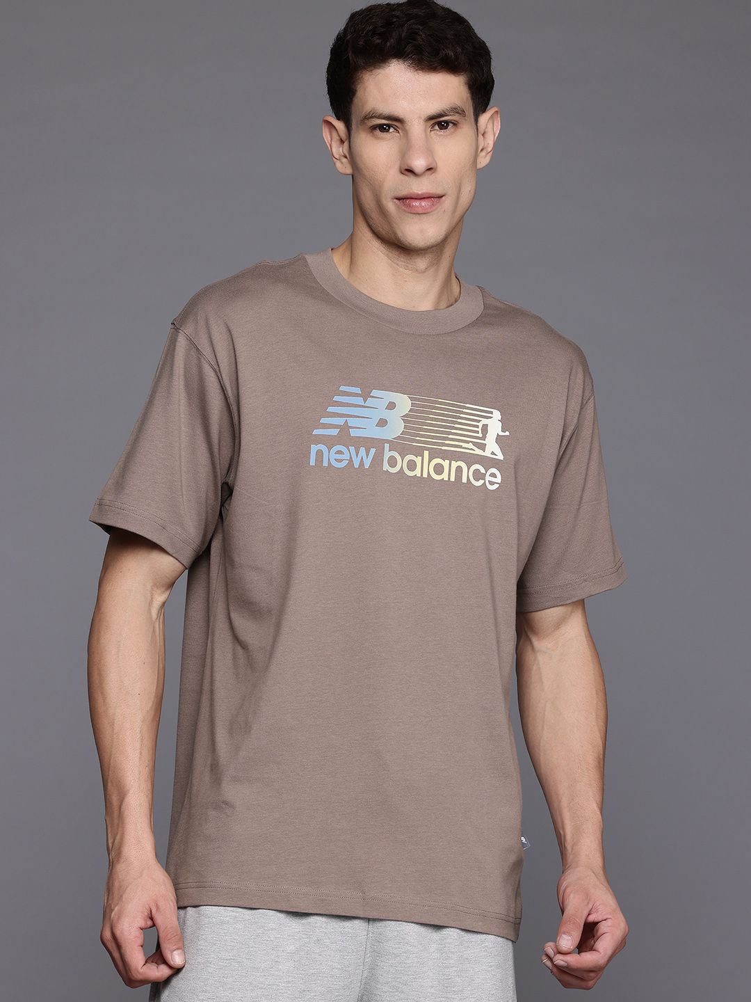 New Balance Typography Printed Relaxed Fit Pure Cotton Running T-shirt