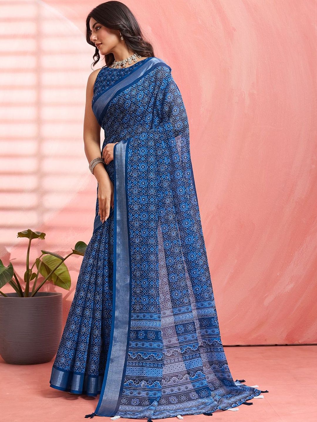 MIWA Sangamneri Block Printed Saree