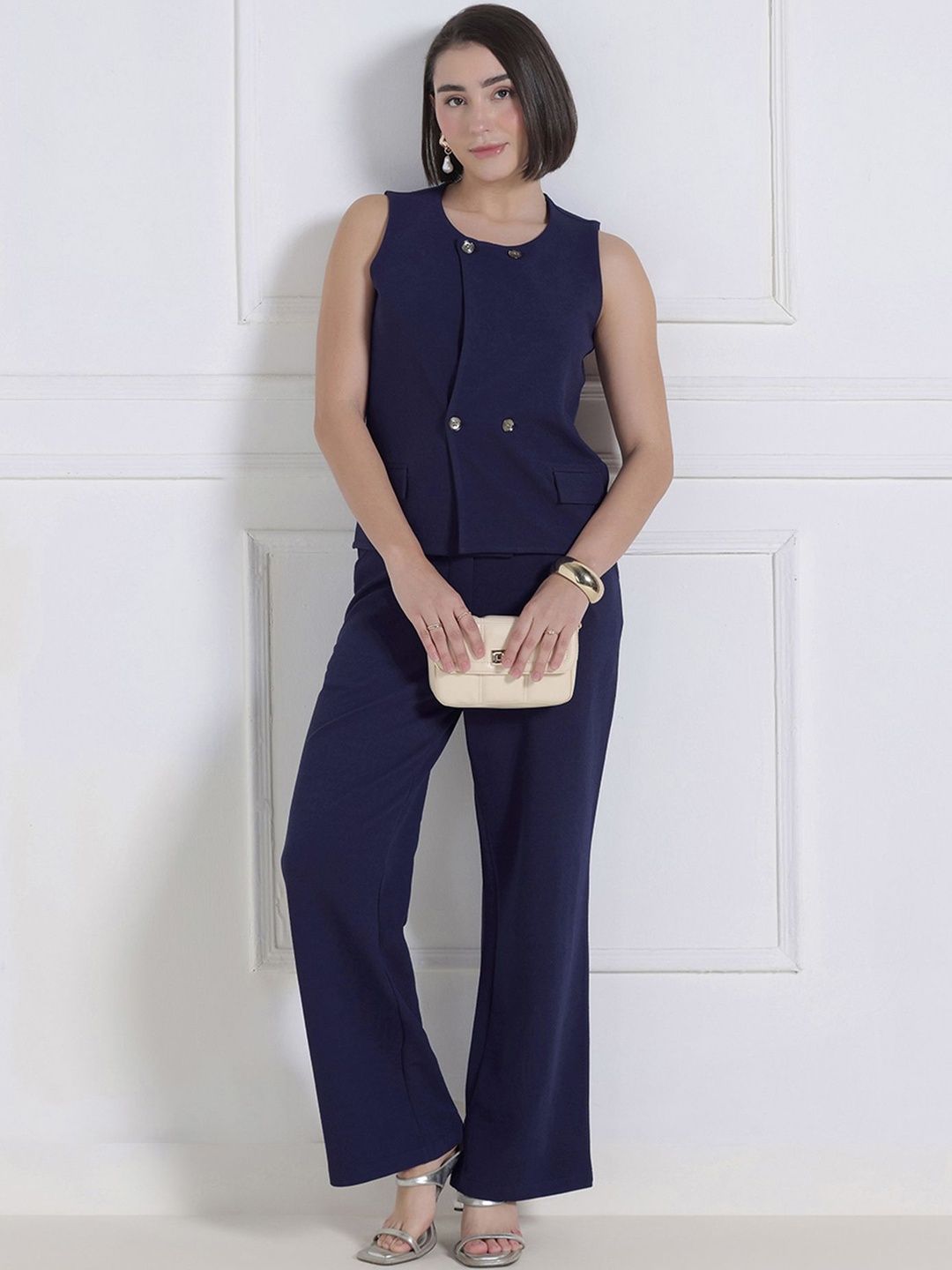 Selvia Round Neck Top & Trousers Co-Ords