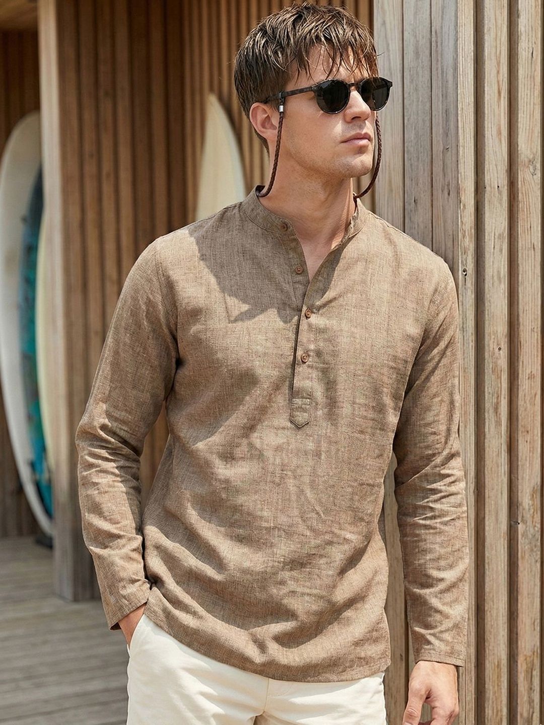 CHHAAP Cotton Blend Straight Above Knee Kurta
